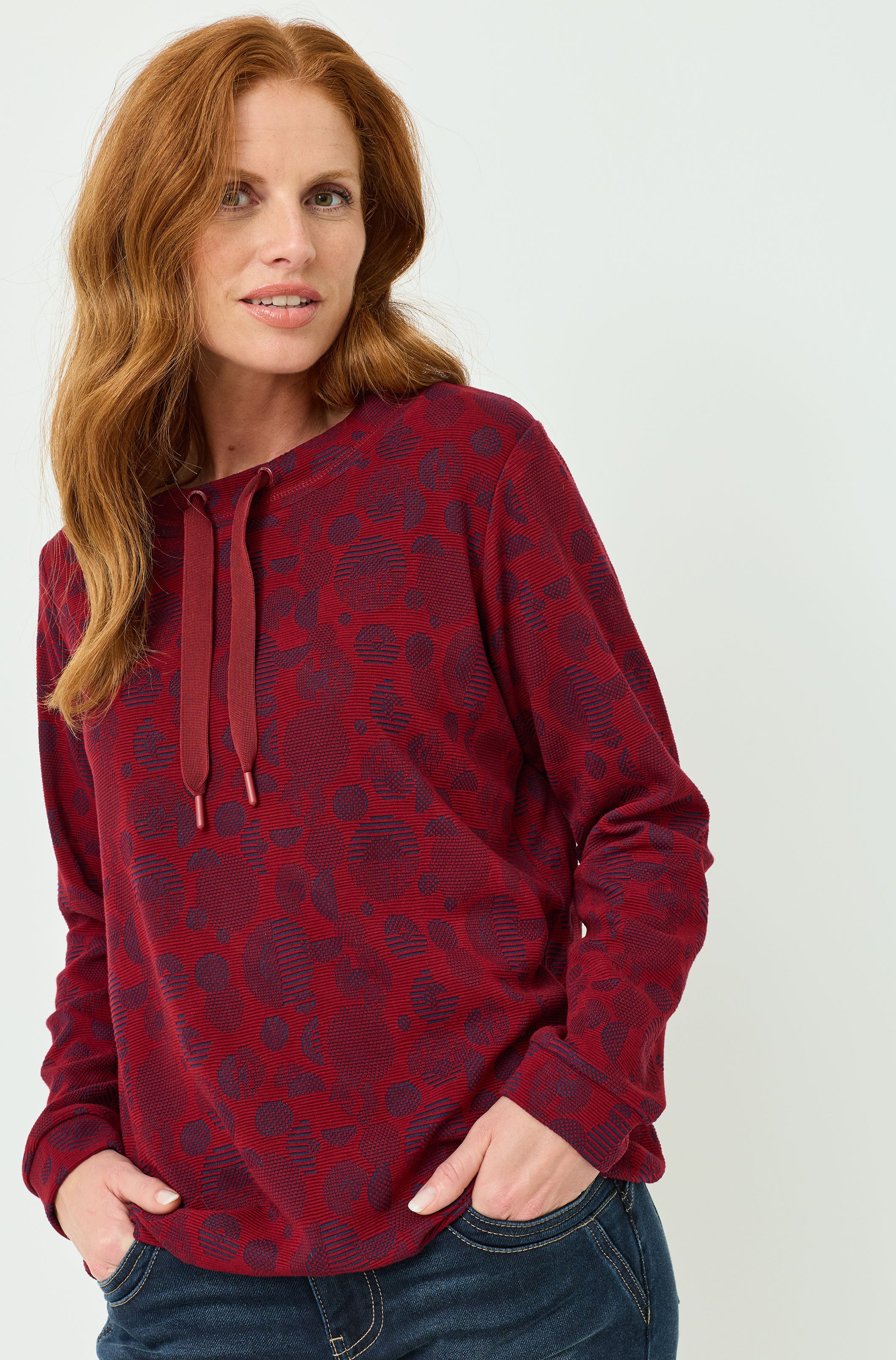 Sweatshirt mit Struktur-Muster