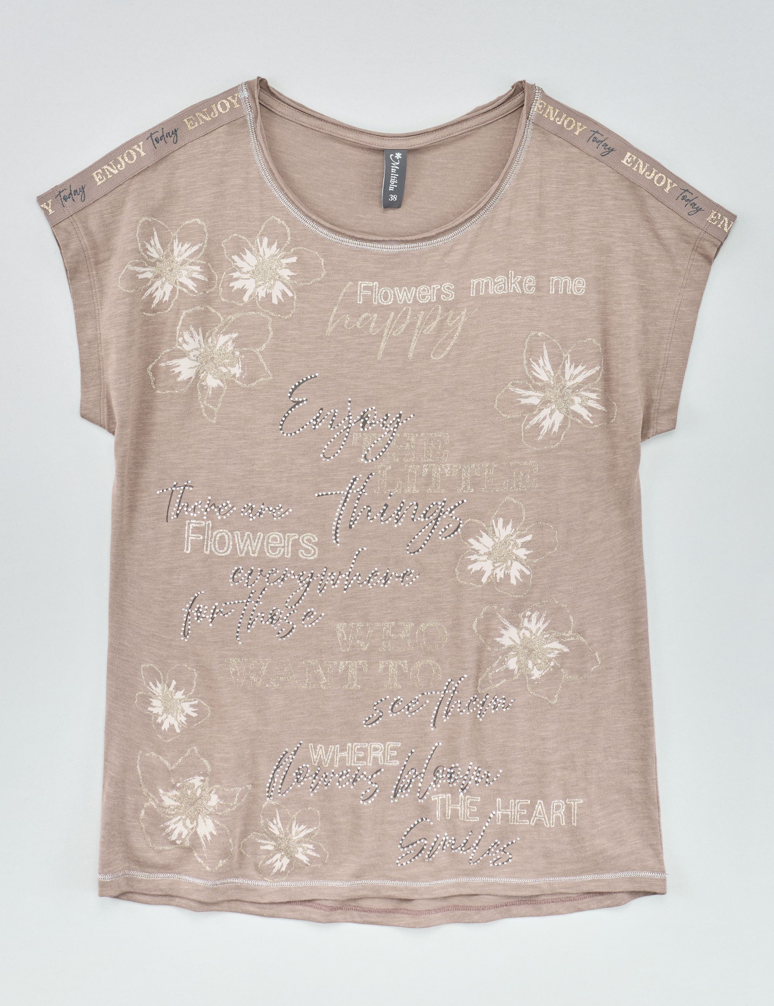 Flammgarn-Shirt mit Glitzer-Details