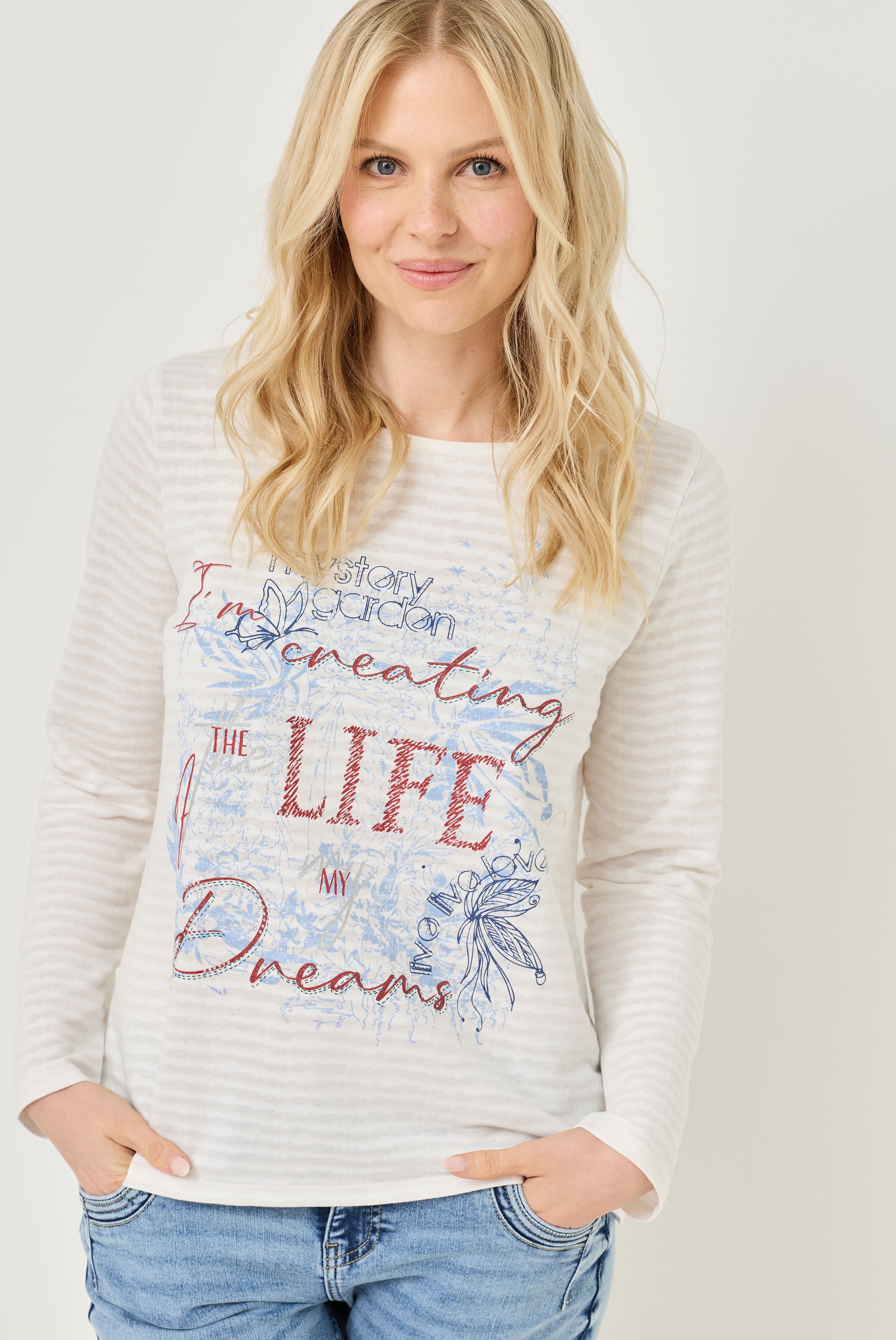 Ausbrenner-Shirt mit Print