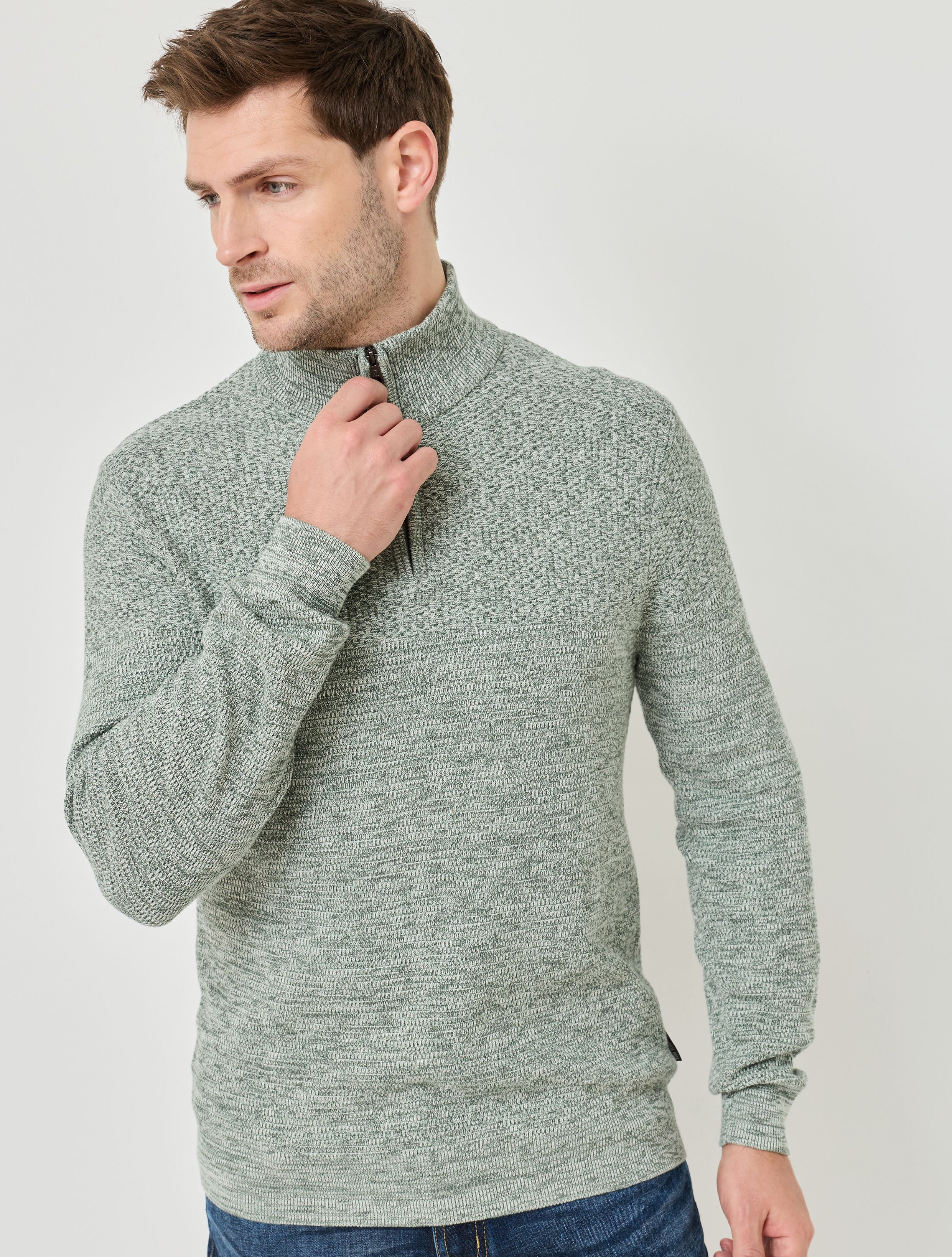 Strick-Pullover mit Troyerkragen