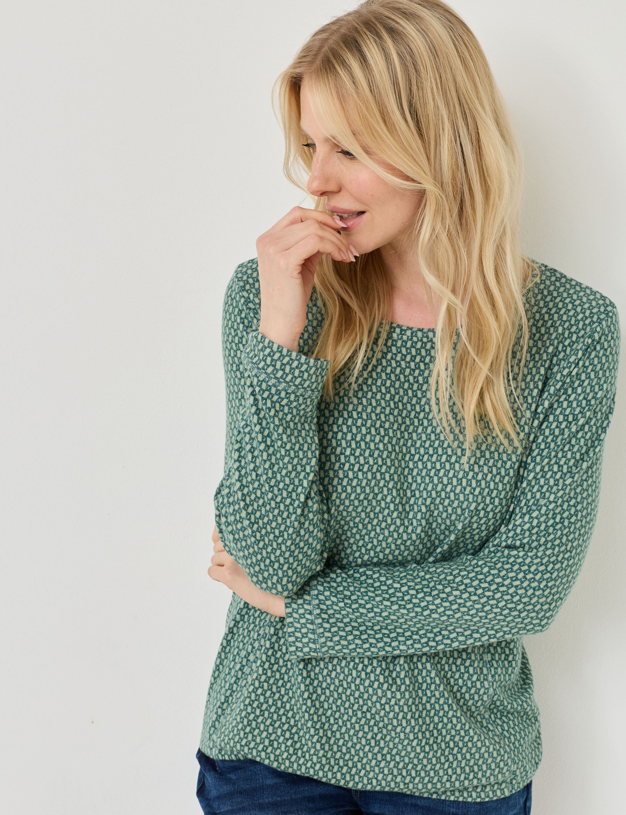 Oversized Langarmshirt mit Muster