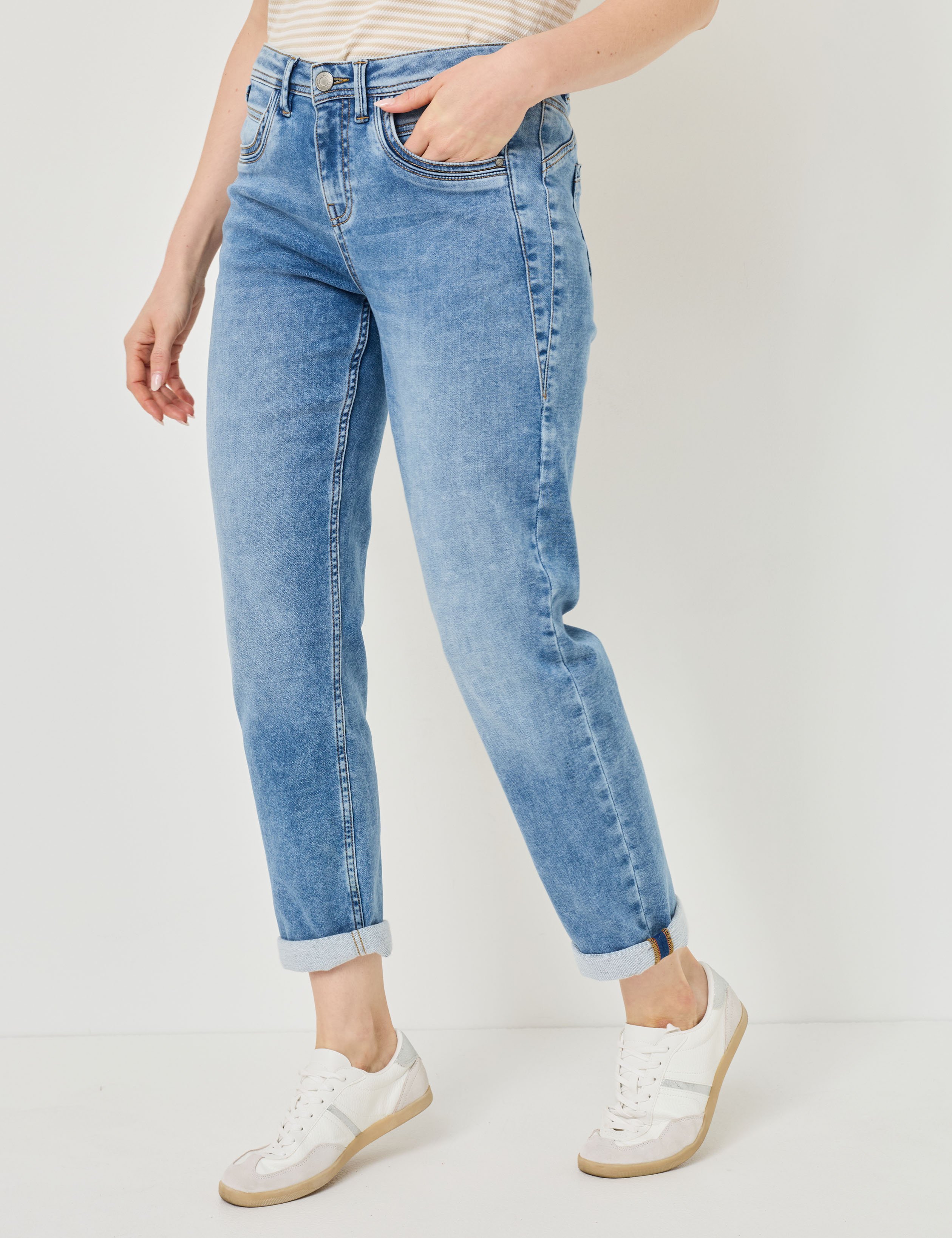 Relaxed Fit Jeans, Leibhöhe: mittel