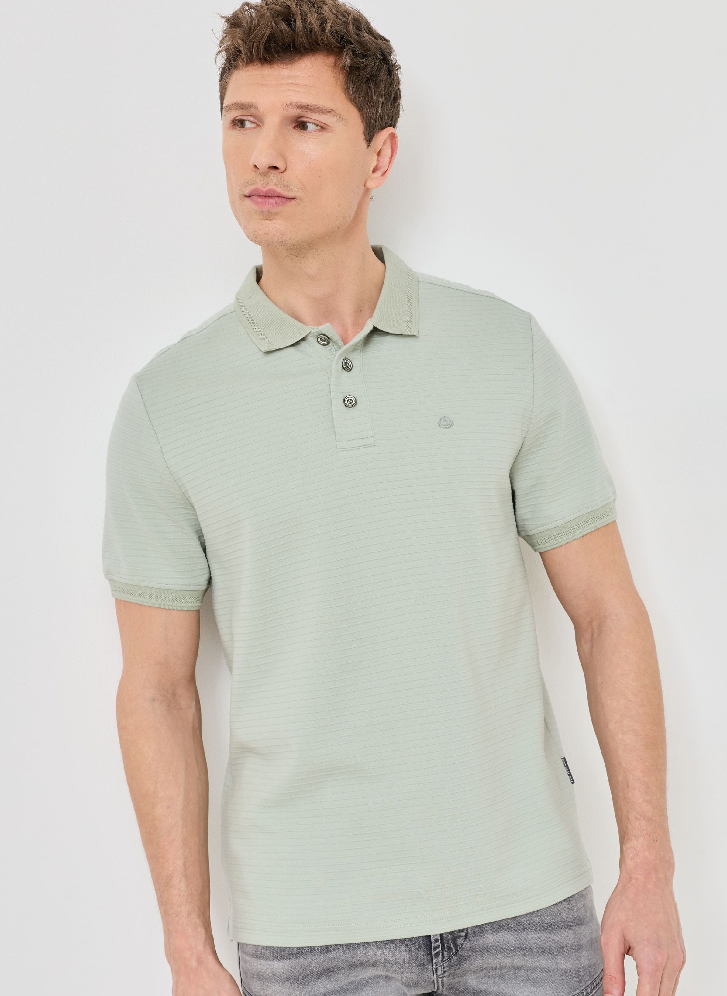 Poloshirt mit Streifen-Struktur