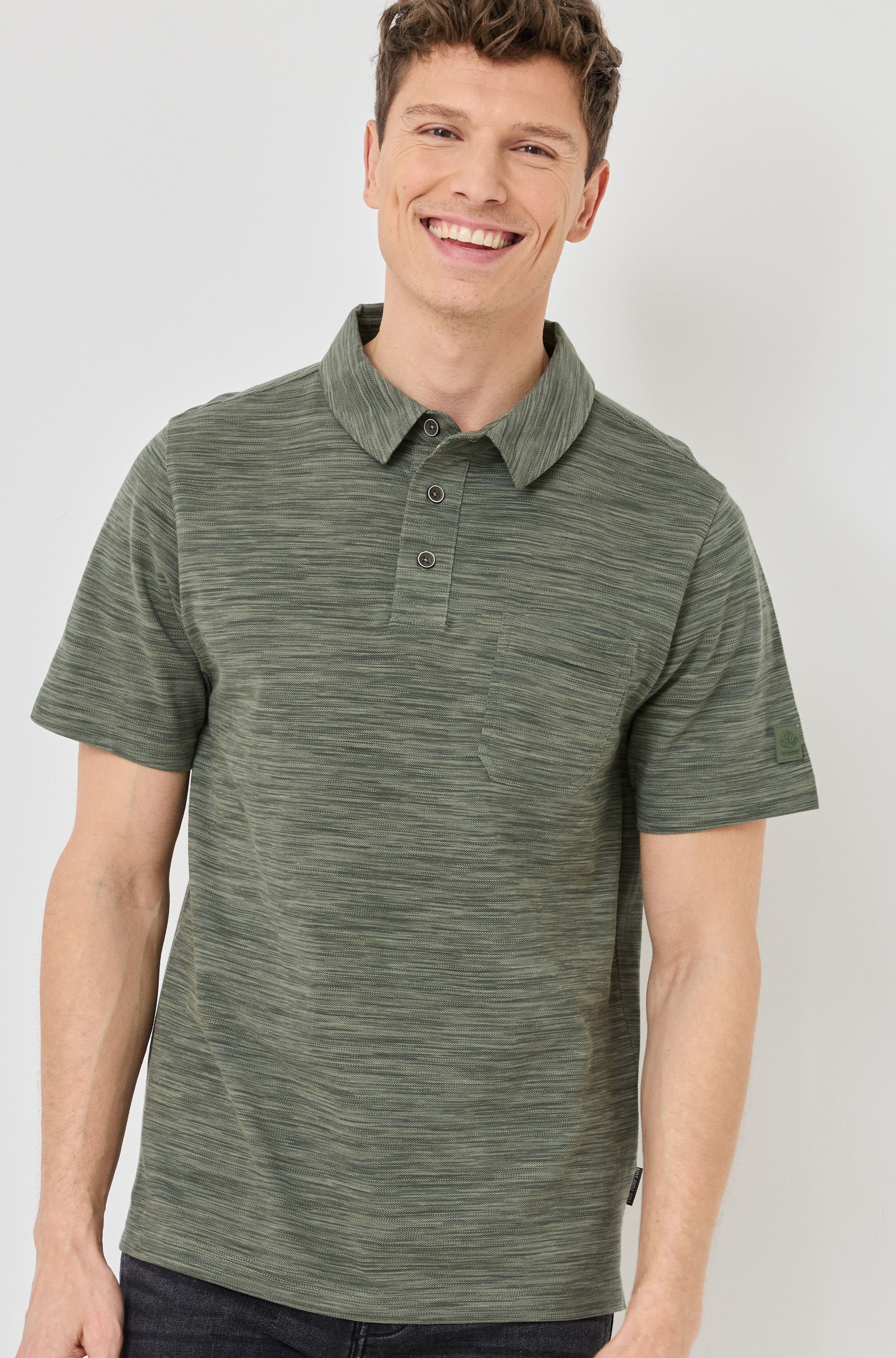 Polo-Shirt mit melange Optik