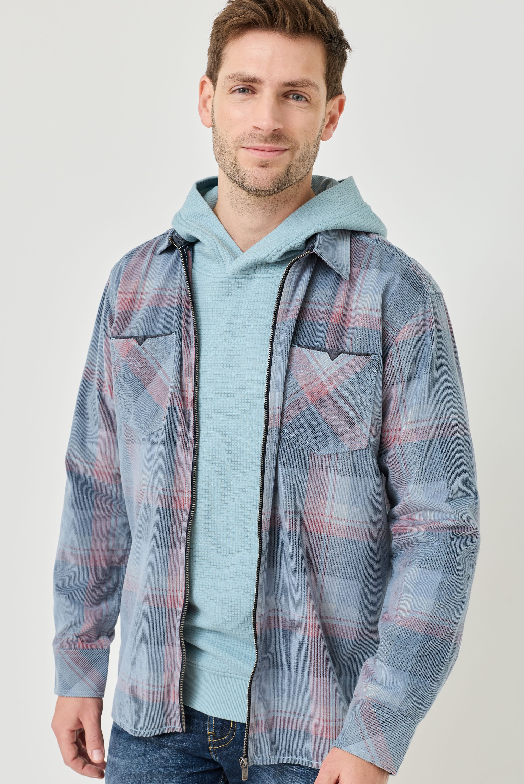 Kariertes Cordhemd, 100 % Cotton