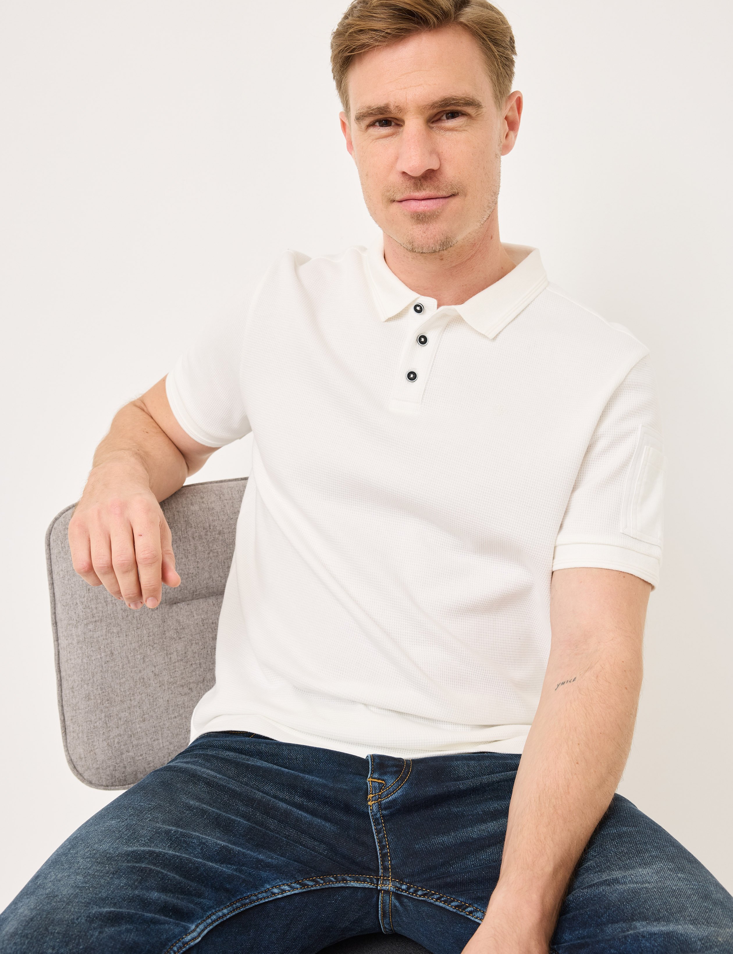 Polo-Shirt mit Waffel-Optik