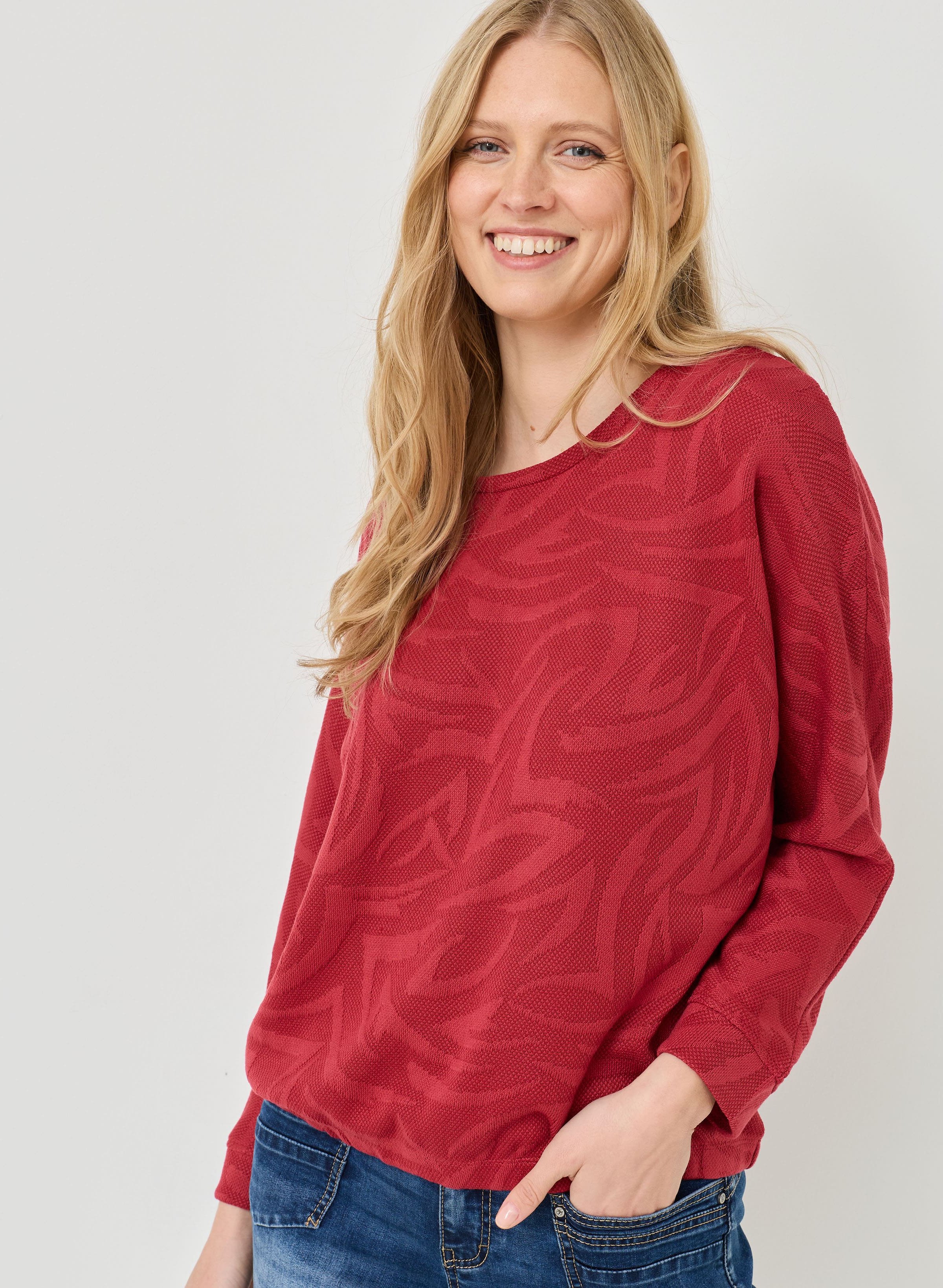 Langarmshirt mit Fledermaus-Ärmel