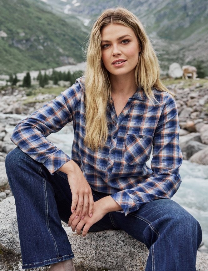 Karo Schlupfbluse aus Flanell