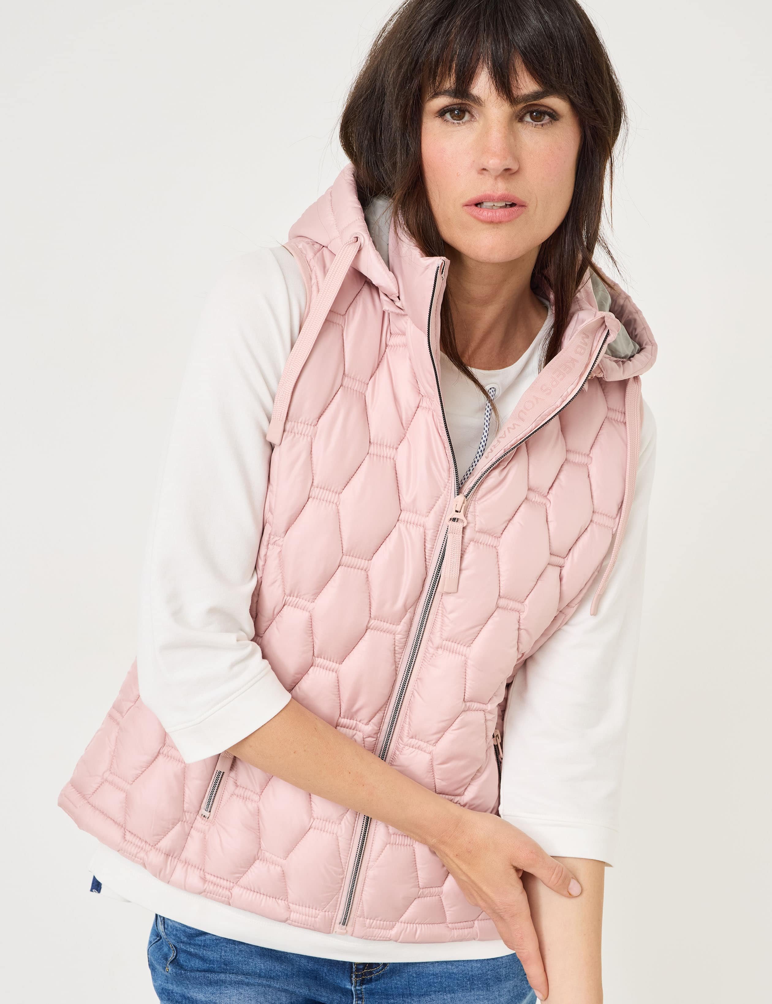 Damen-Steppweste, Kapuze abnehmbar