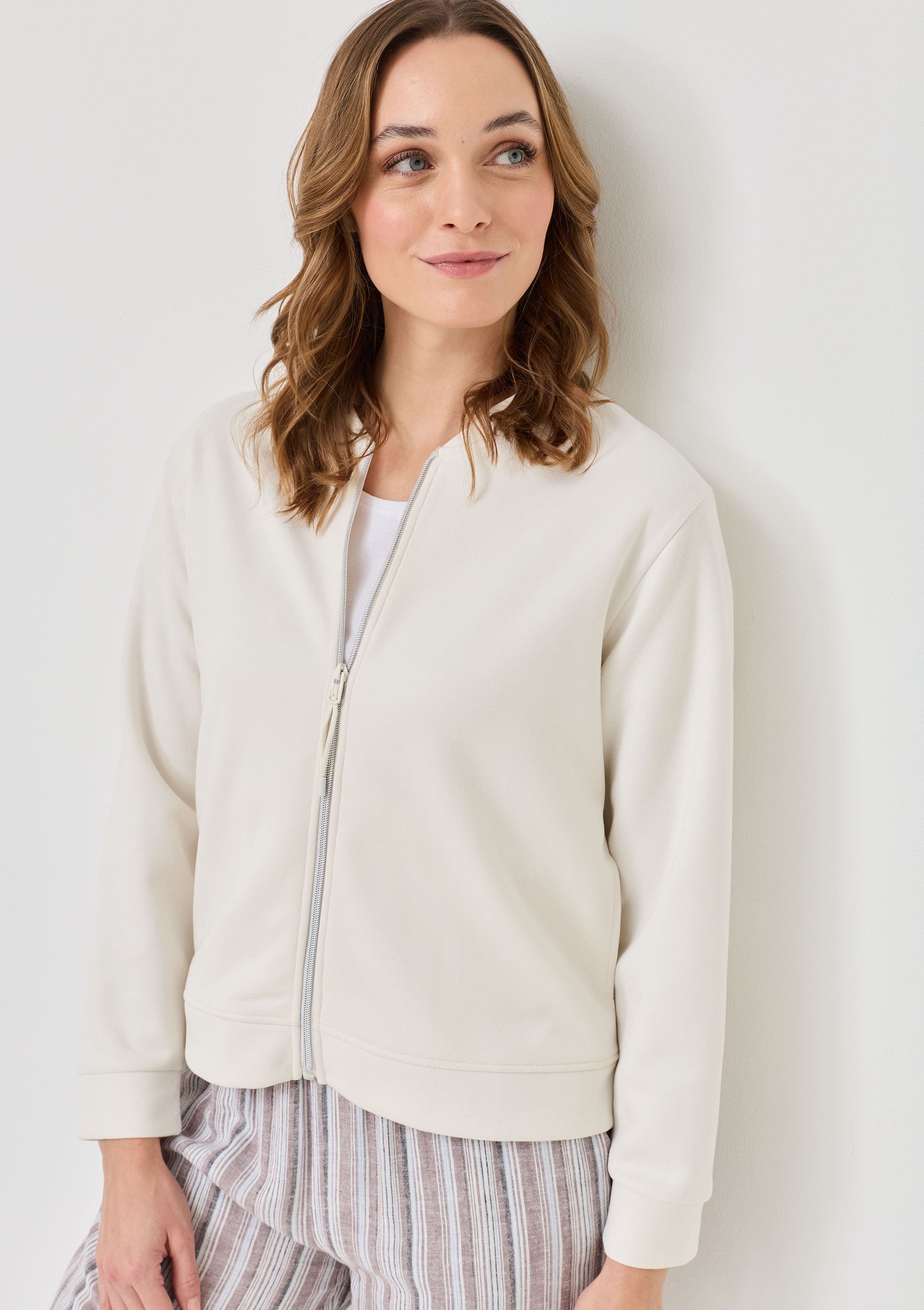 Softe Sweatjacke im Blouson-Style