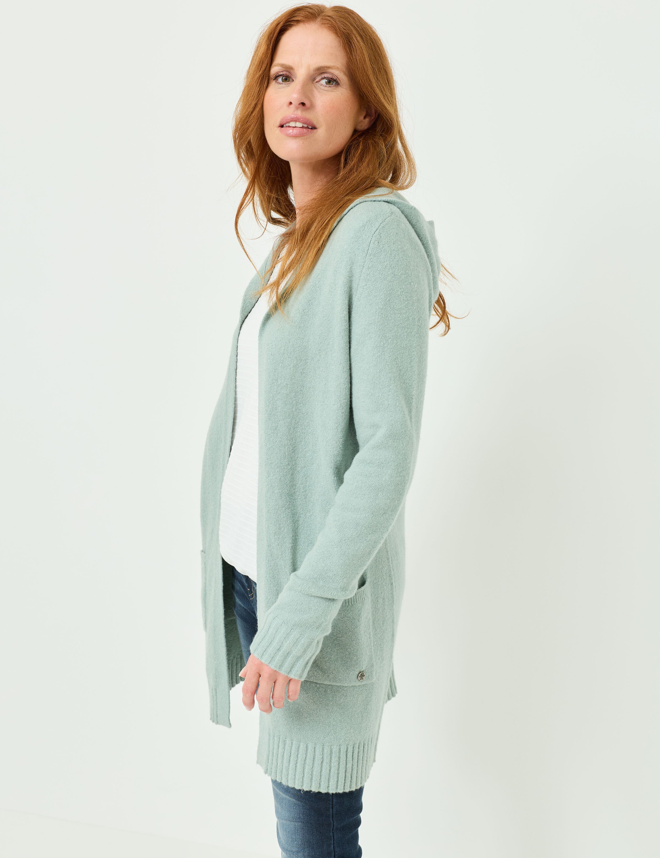 Weiche Strickjacke mit Kapuze