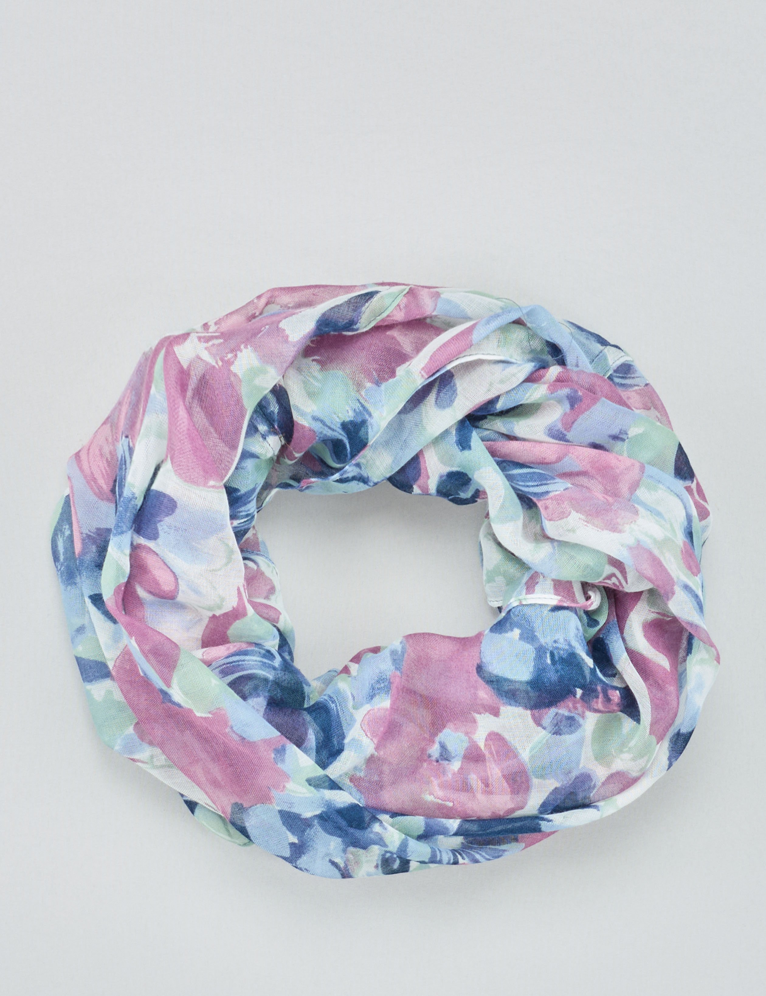 Tuch mit Blumendruck, Loopform