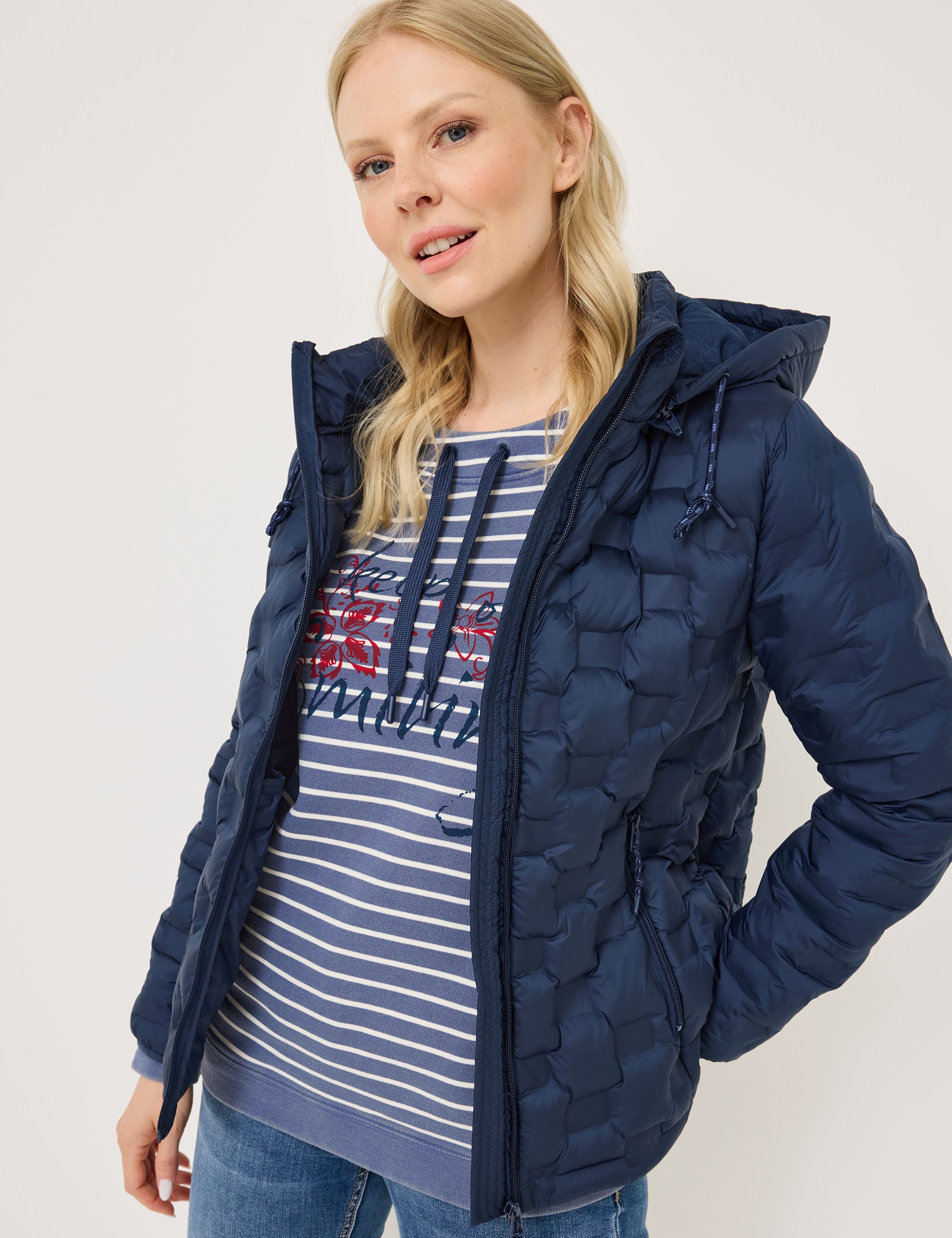 Wattierte Jacke m. schöner Steppung