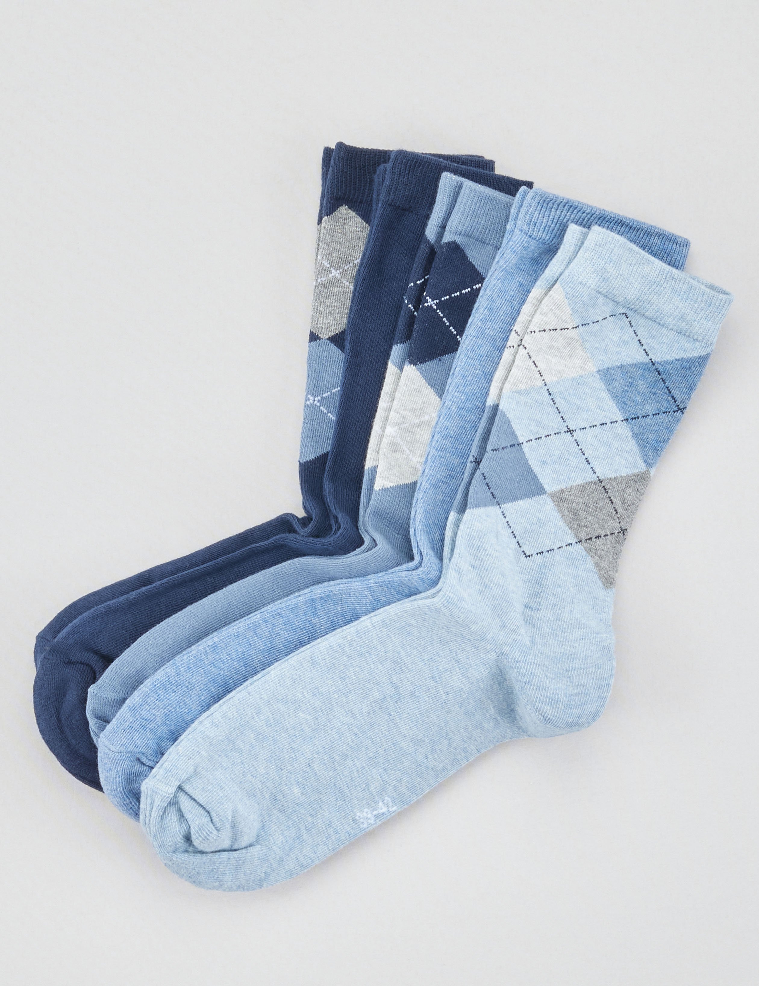 Socken 5er Pack, uni und Rauten