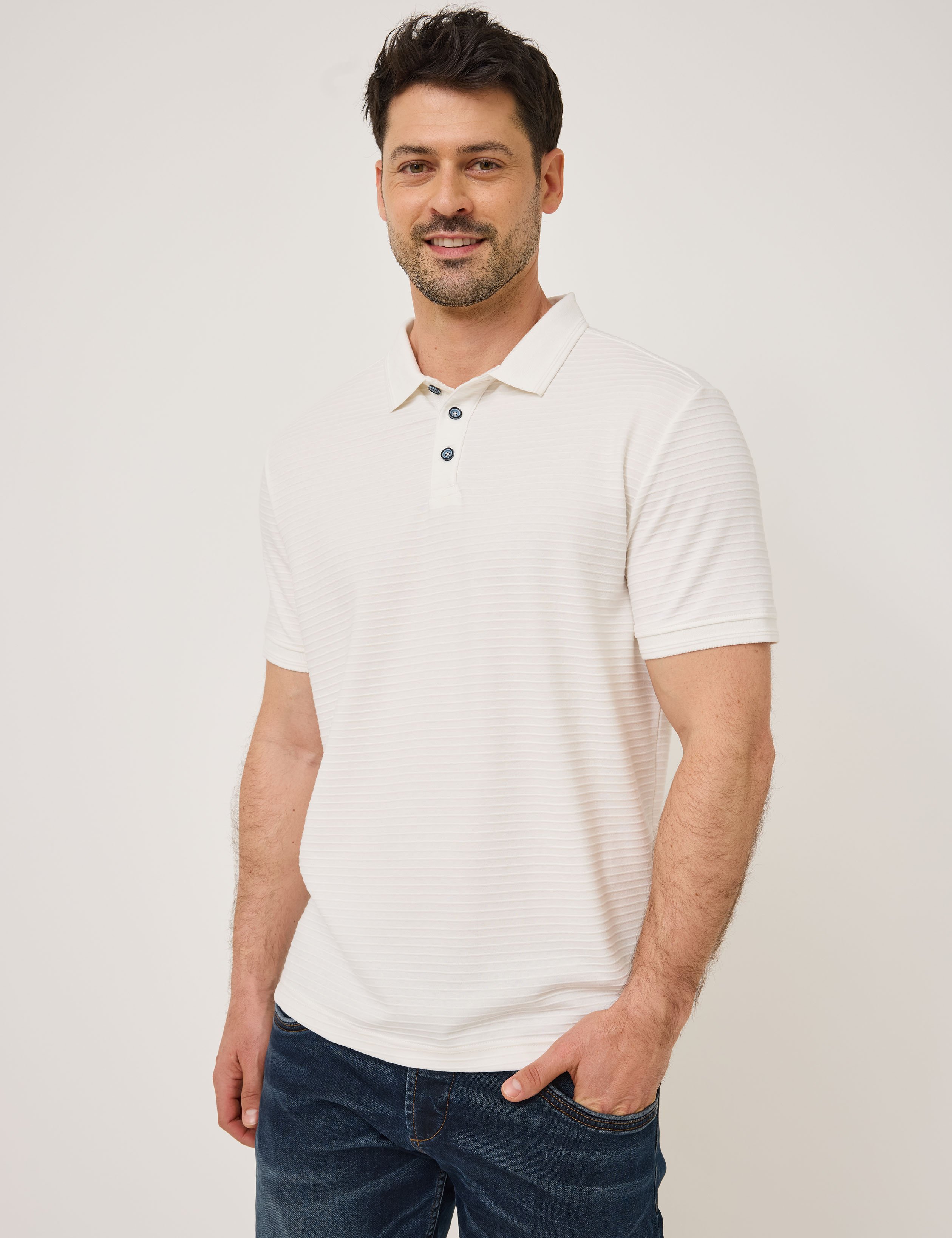 Thumbnail - Polo-Shirt, dezente Streifenoptik