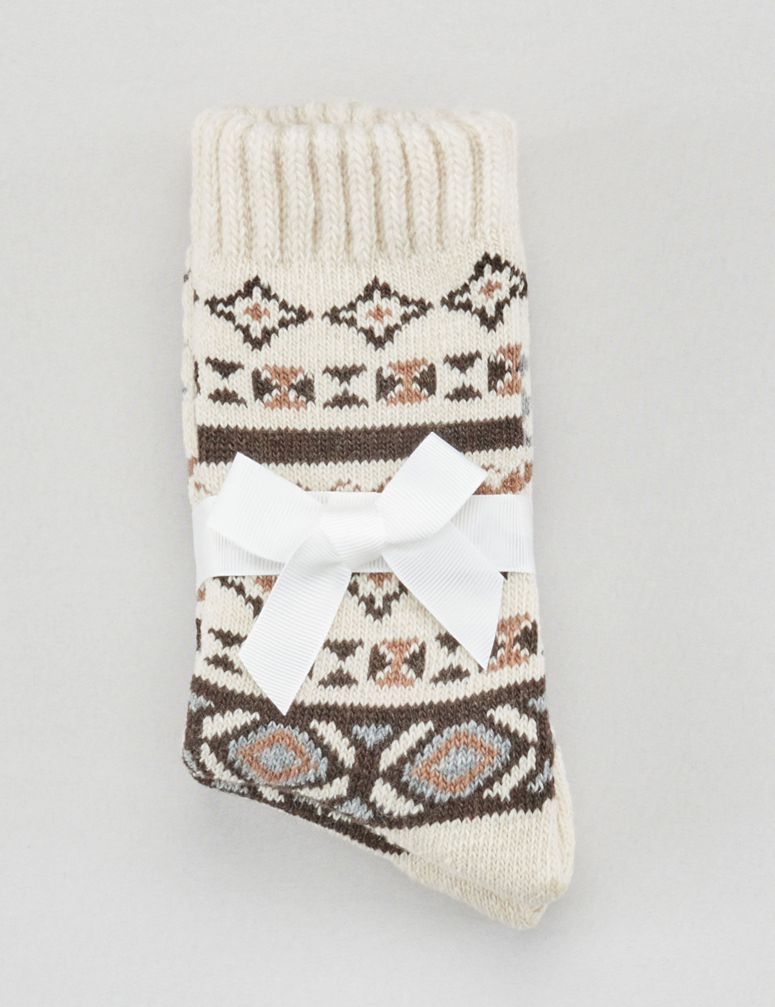 Kuschelsocken mit Norweger-Muster