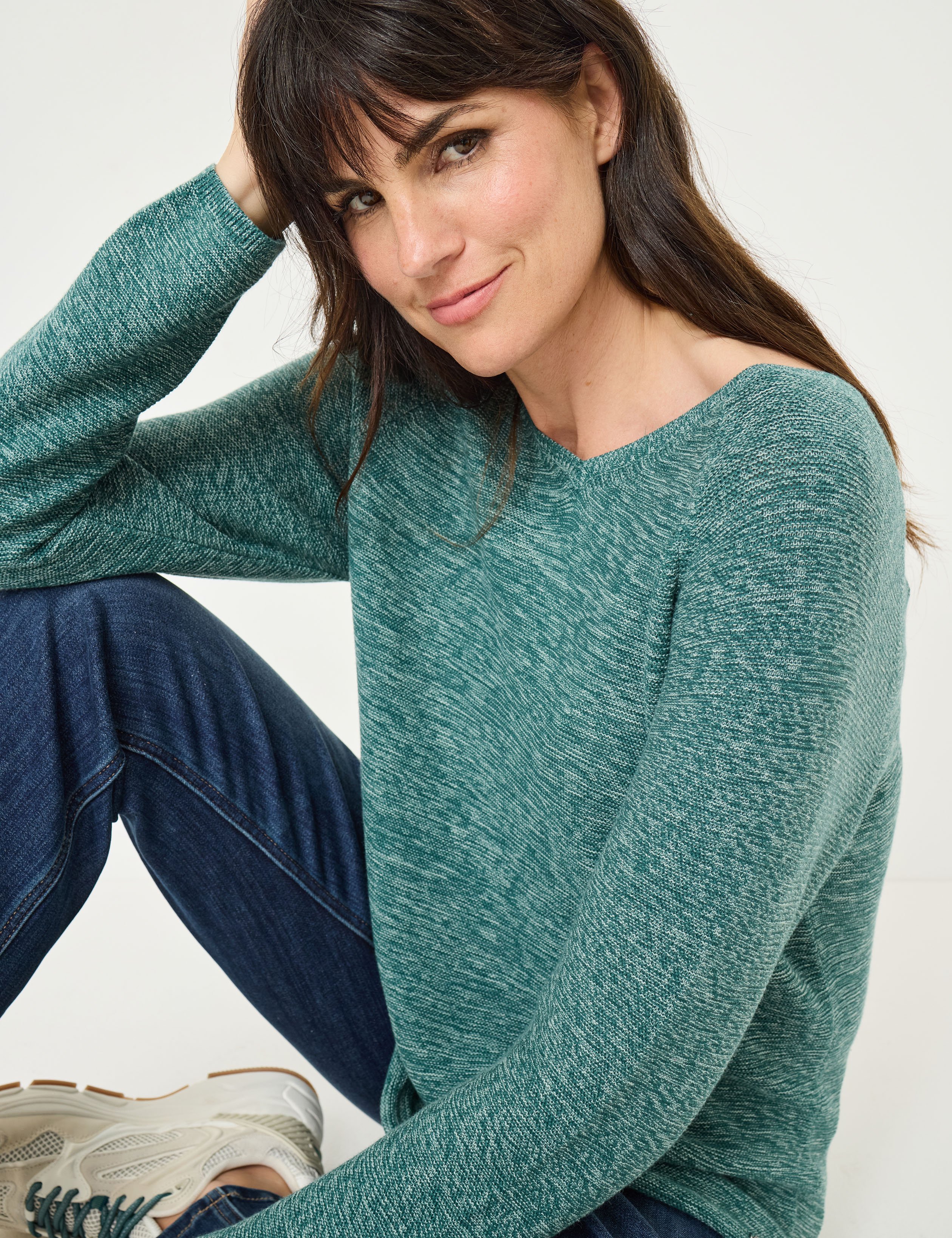 Feinstrickpullover, Melange-Optik