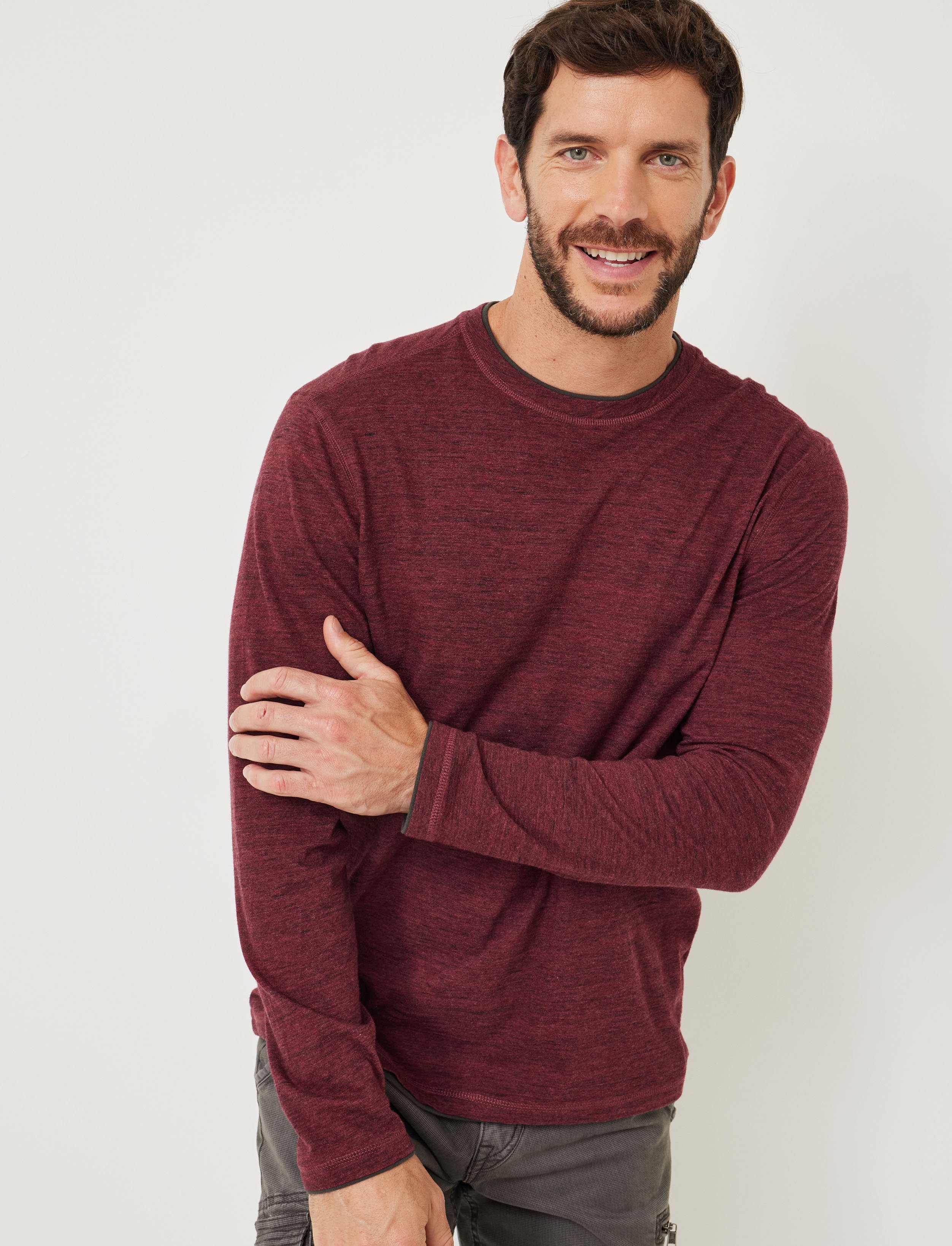 Legeres Longsleeve, Melange-Optik