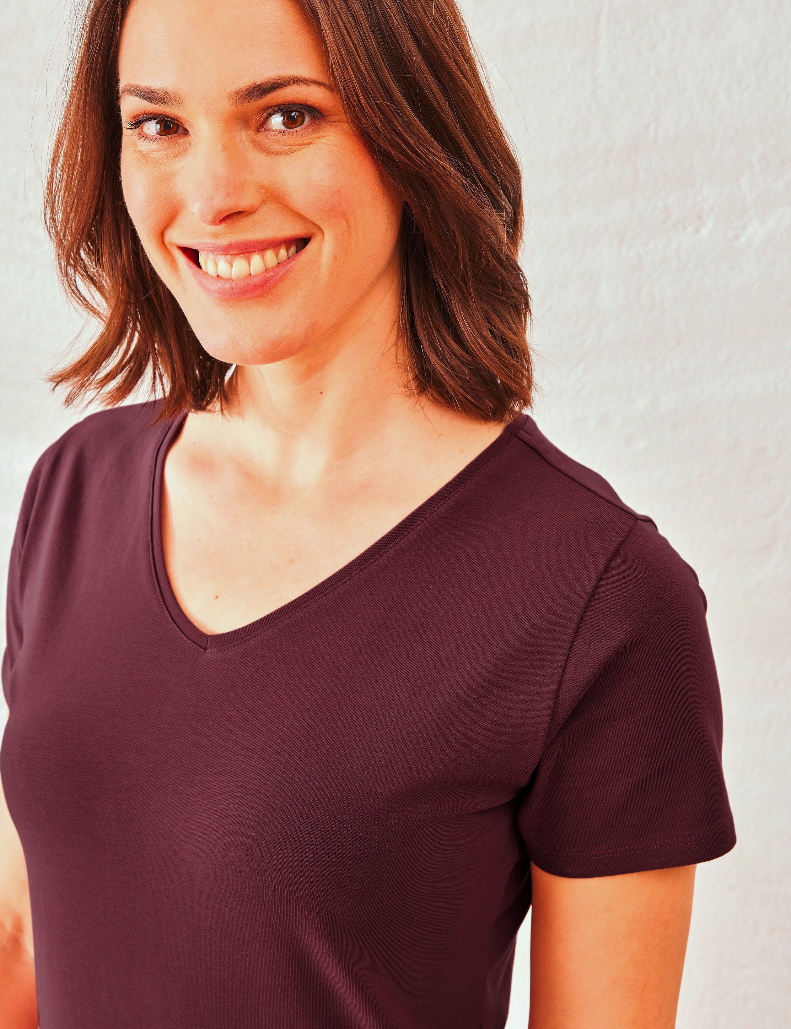 Basic T-Shirt Sandy, V-Ausschnitt