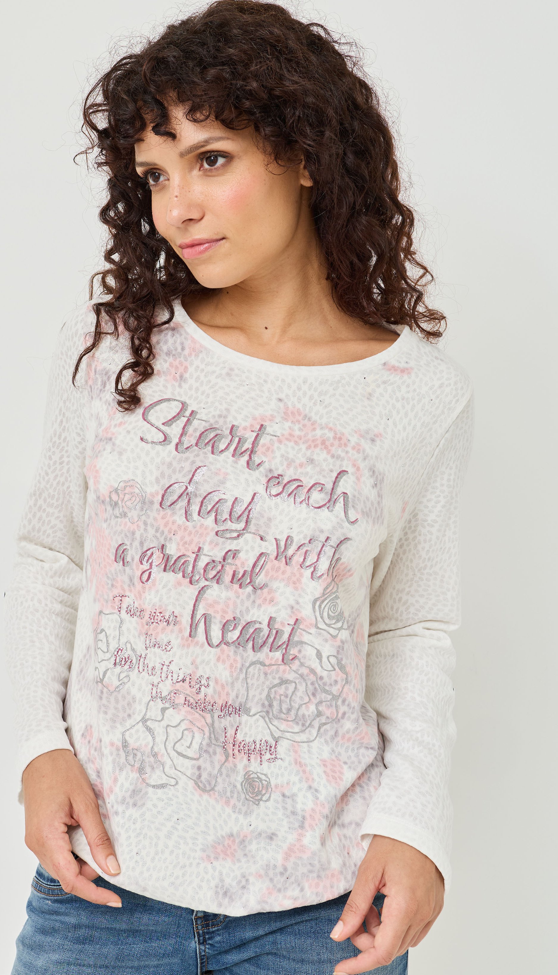 Ausbrenner T-Shirt mit Front-Print