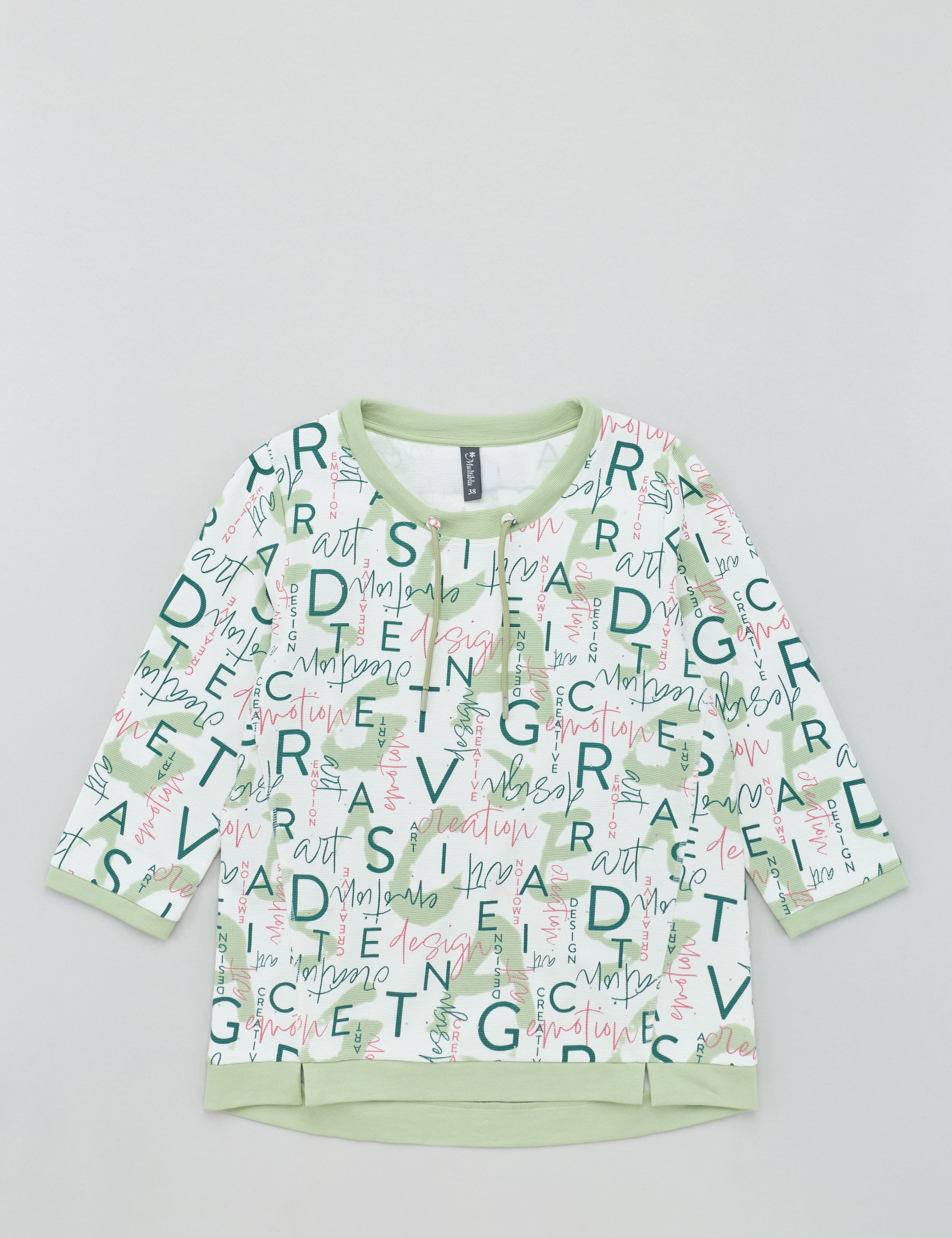 Struktur-Shirt mit Allovermuster