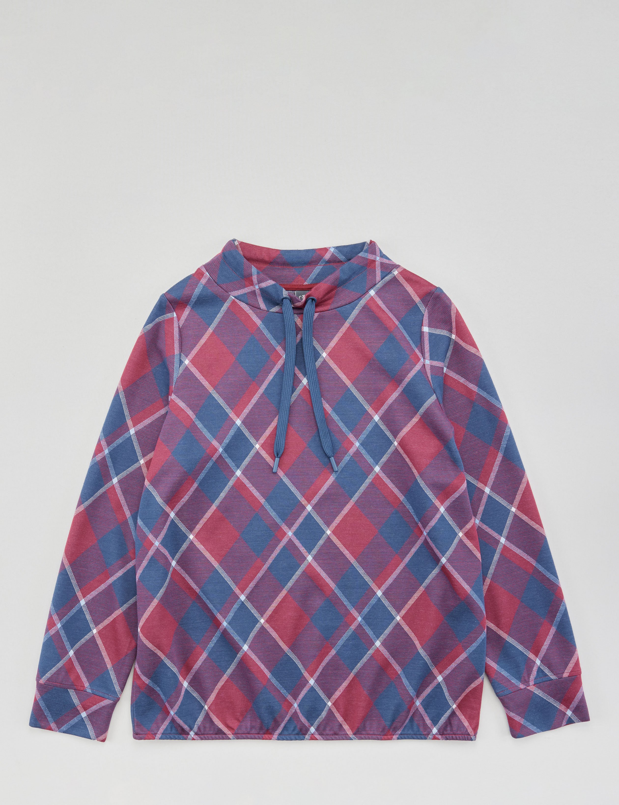 Karo-Sweatshirt mit Kordel