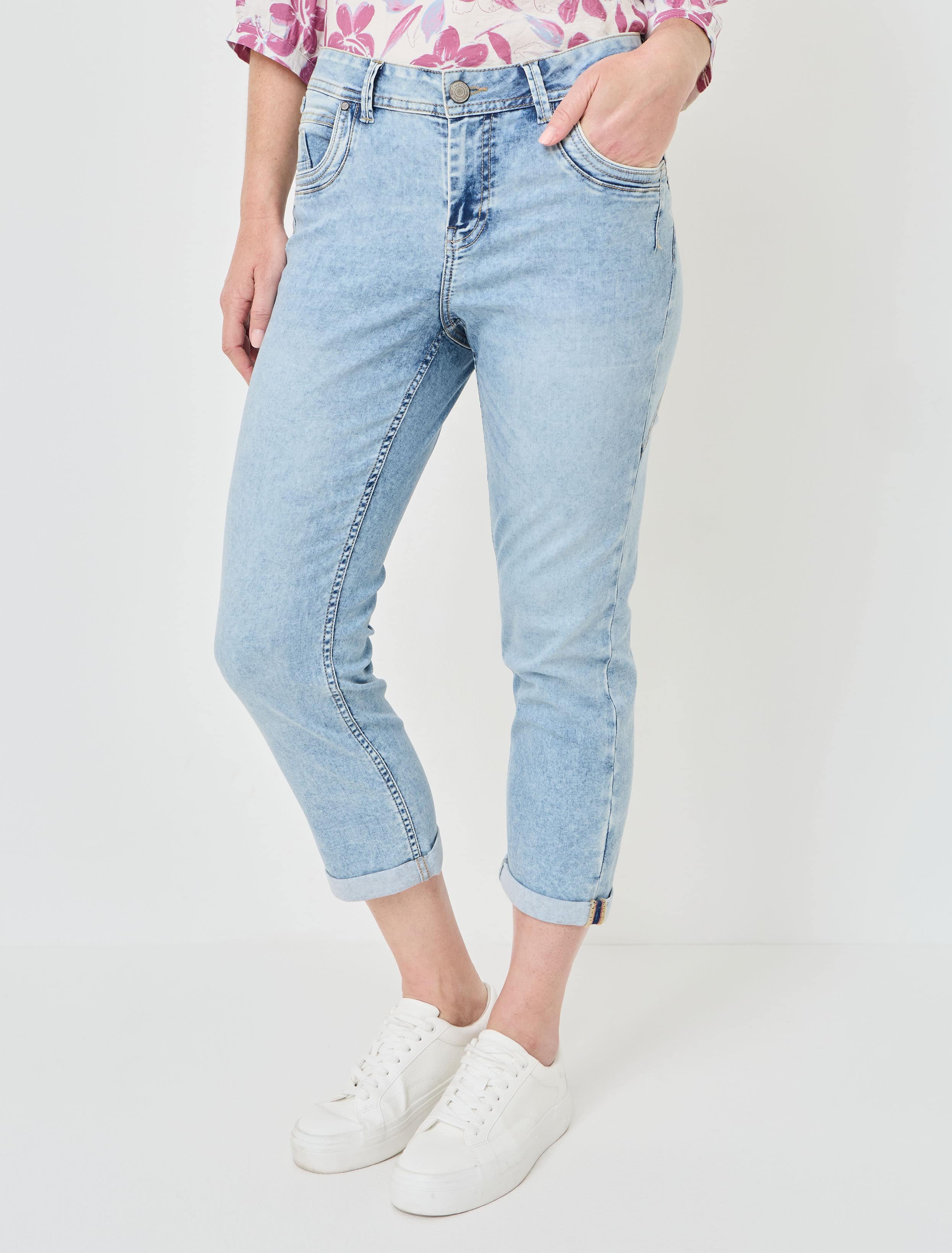 7/8 Jeans mit modischen Nahtdetails