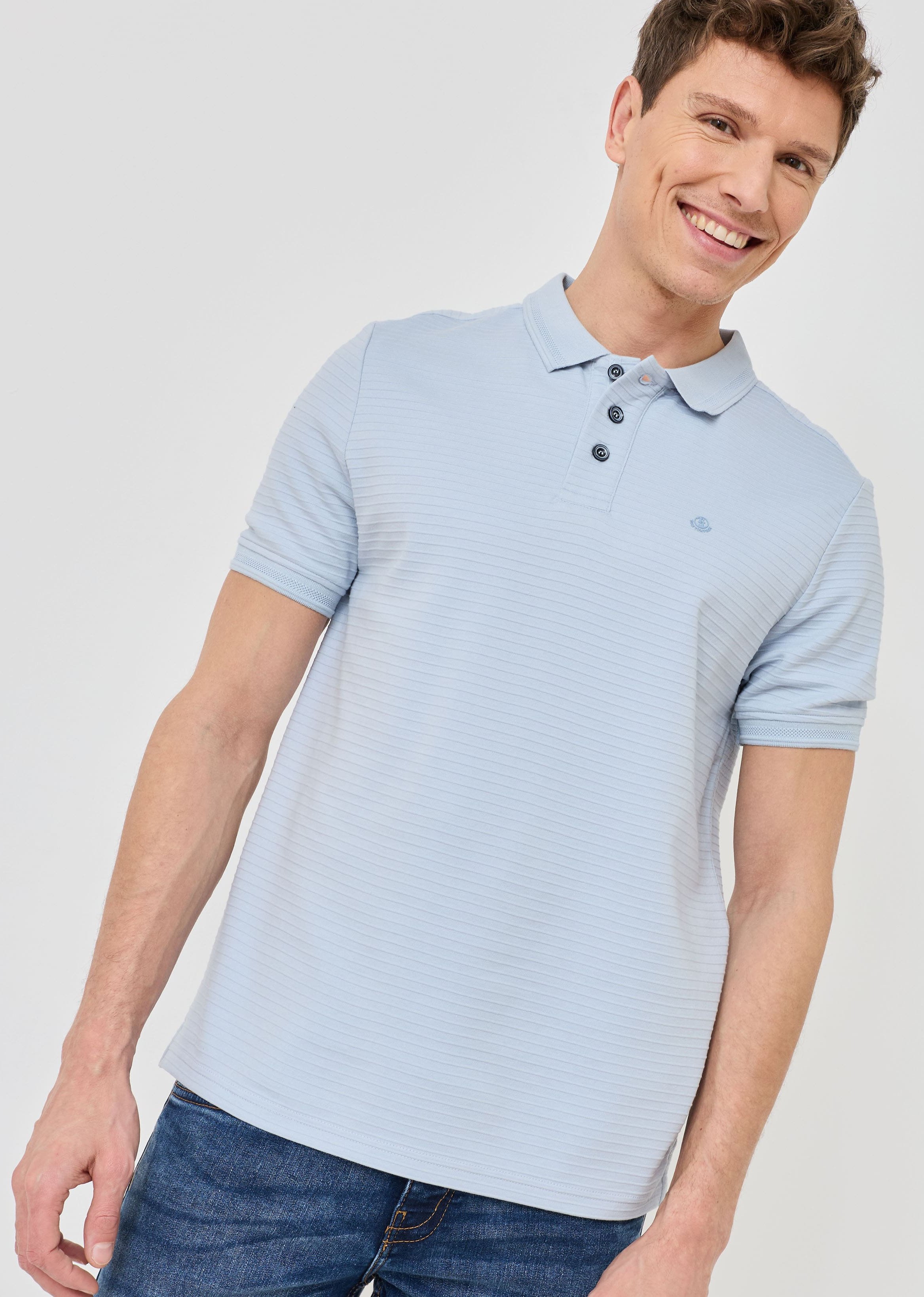 Poloshirt mit Streifen-Struktur