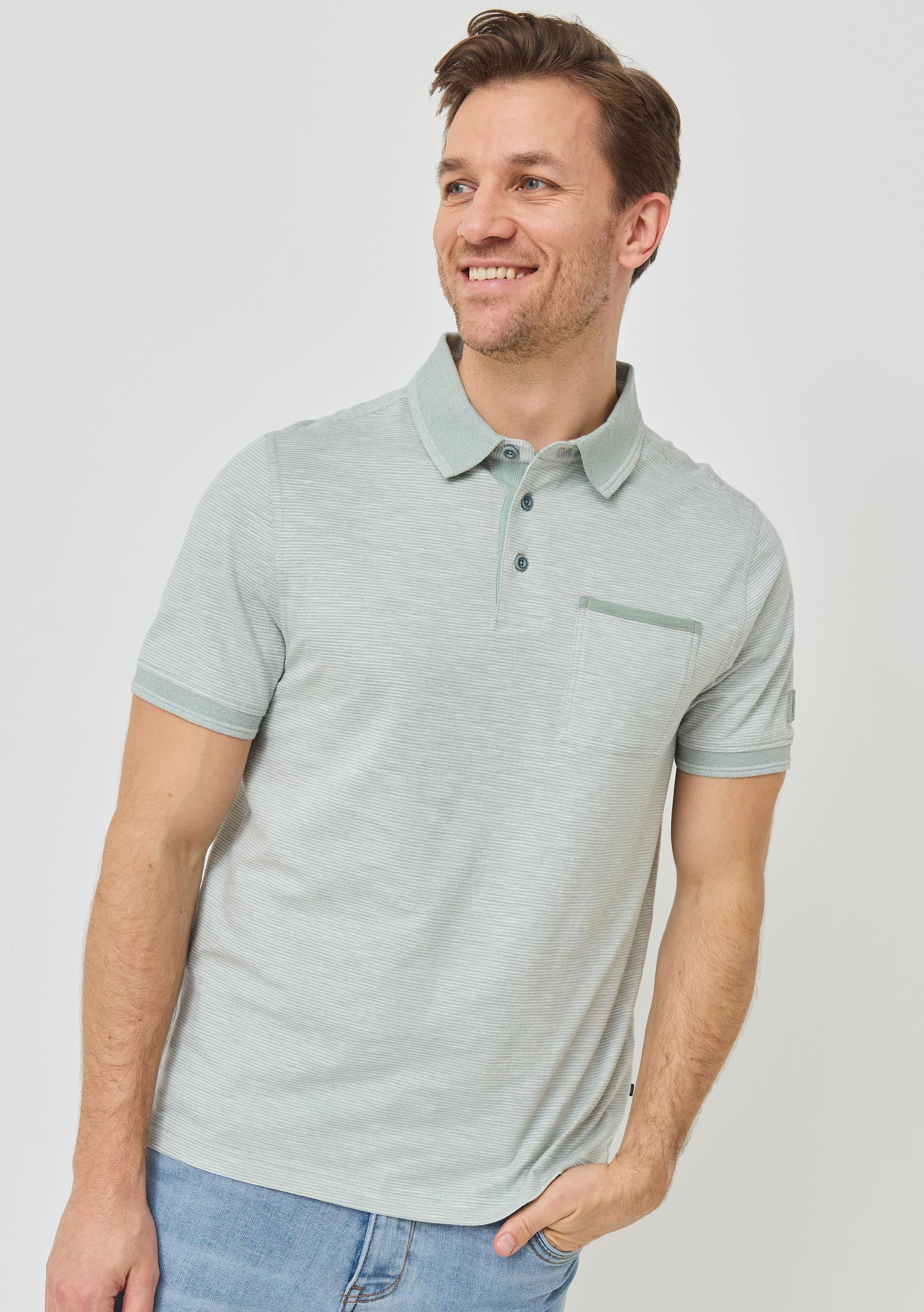 Polo-Shirt mit Zip, Pique-Qualität