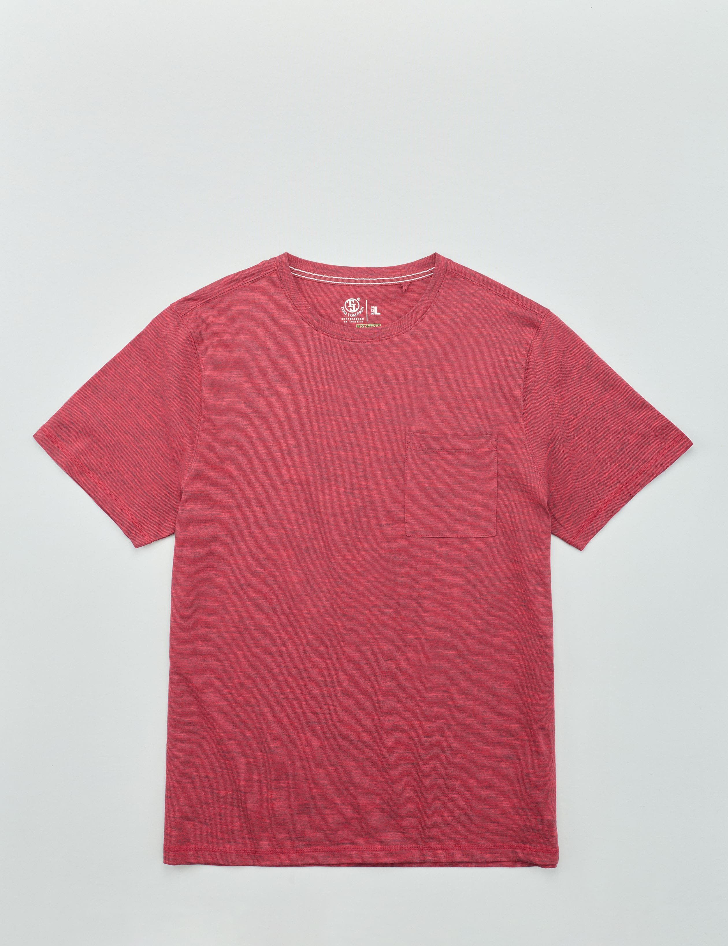 Basic T-Shirt melange, Brusttasche