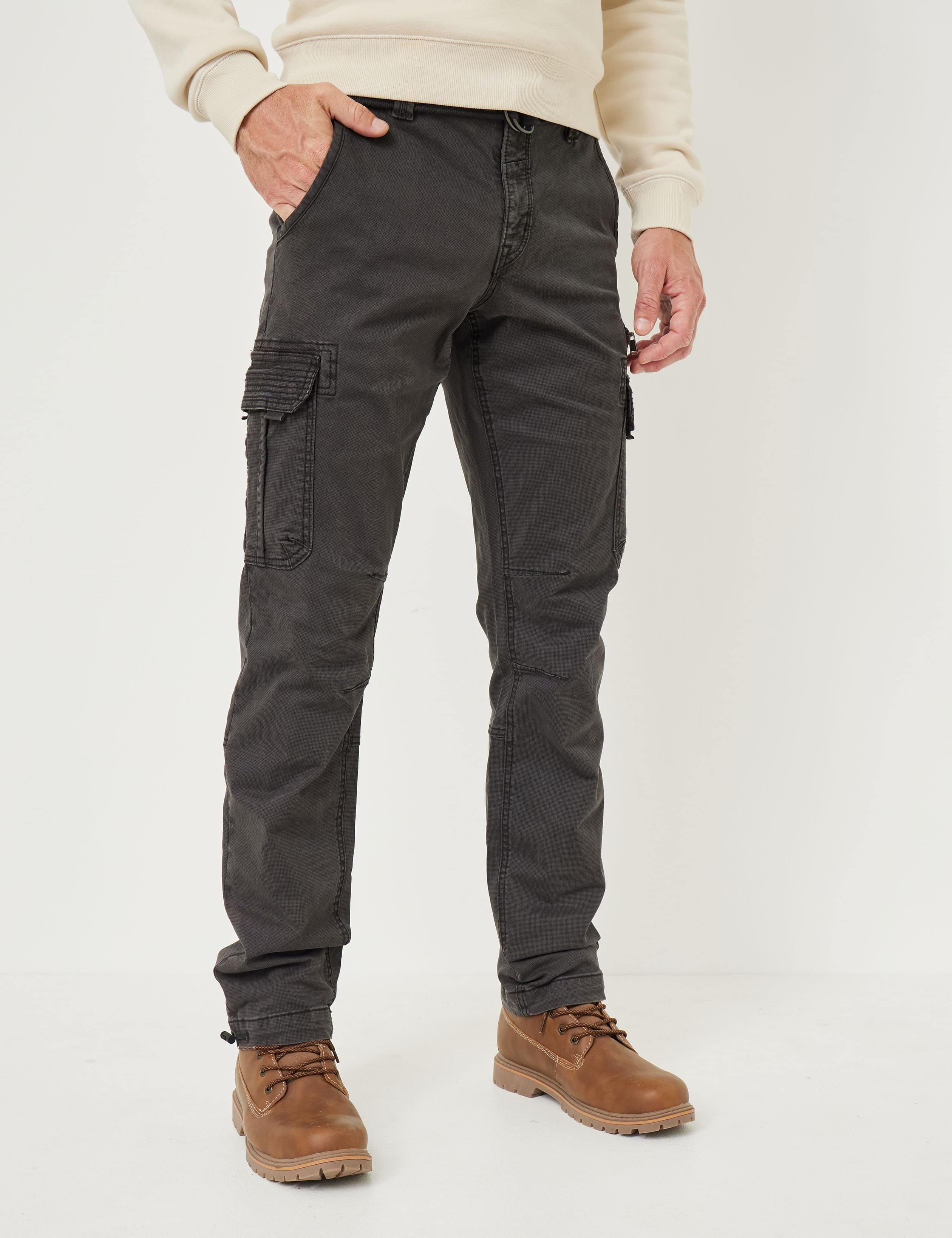 Cargohose mit Minikaro & Gürtel