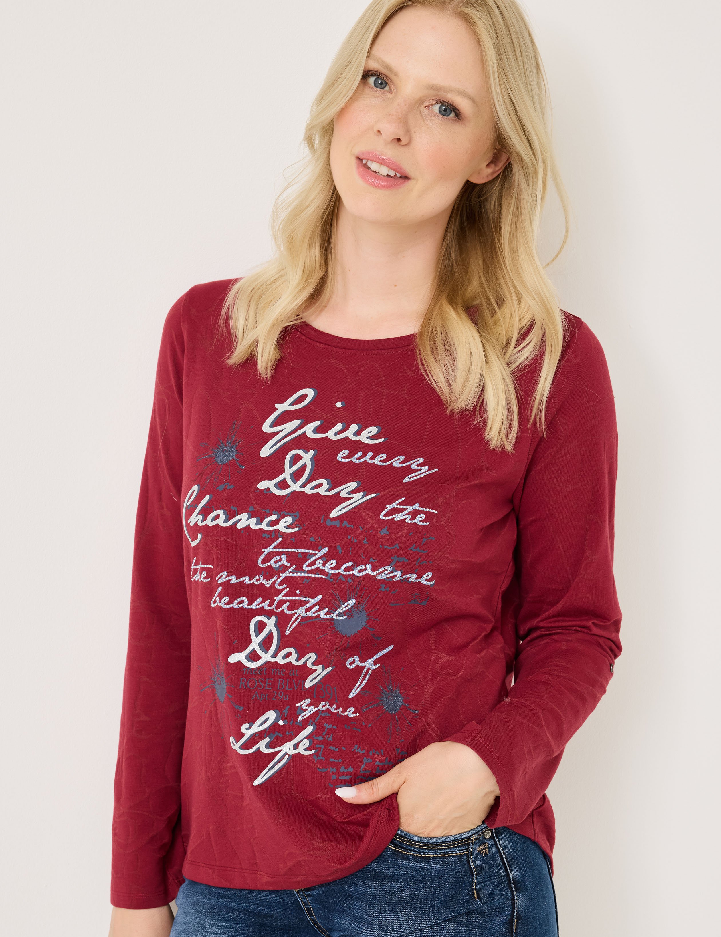 Langarmshirt in Ausbrenner-Optik