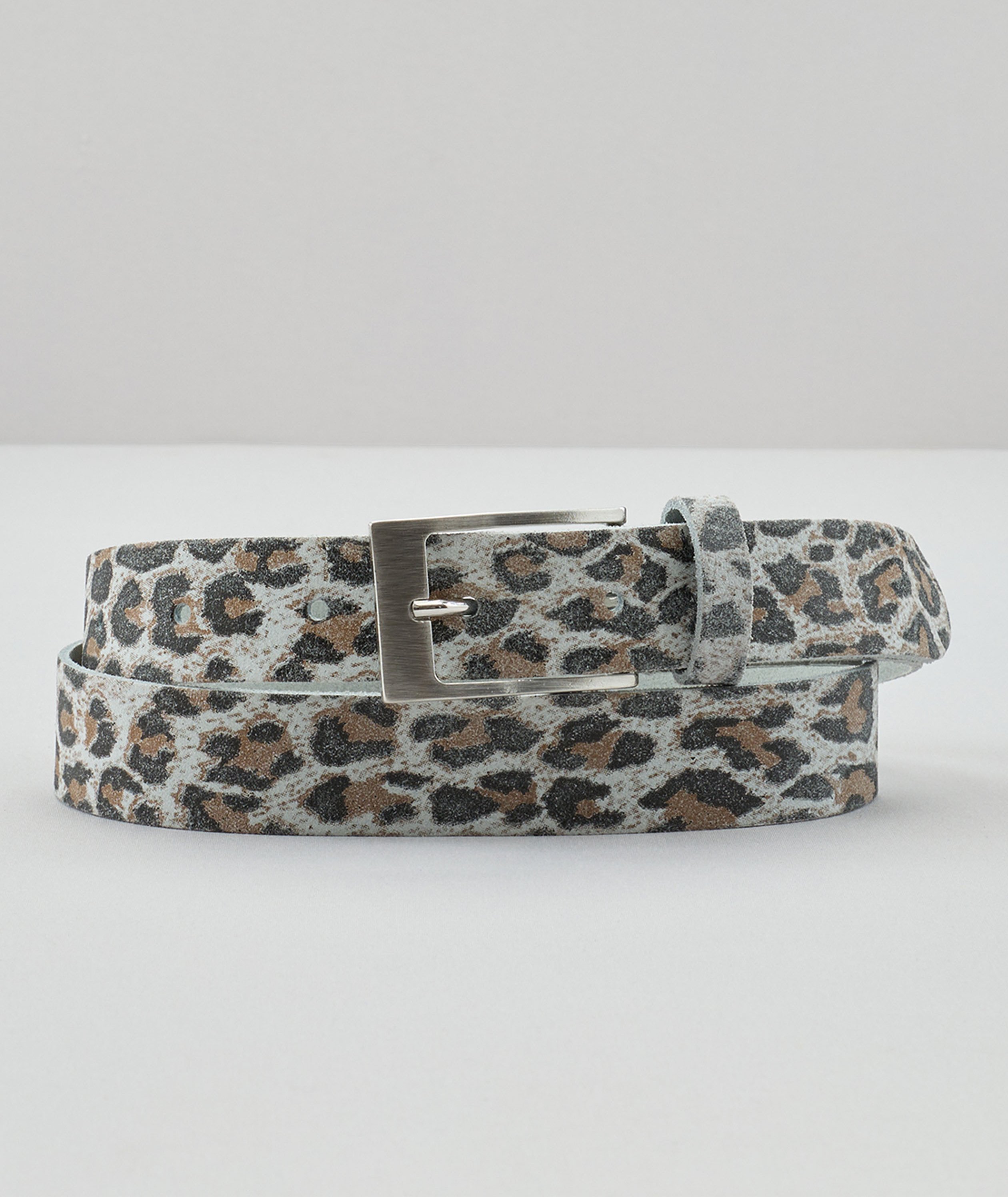 Leder-Gürtel mit Leo-Muster