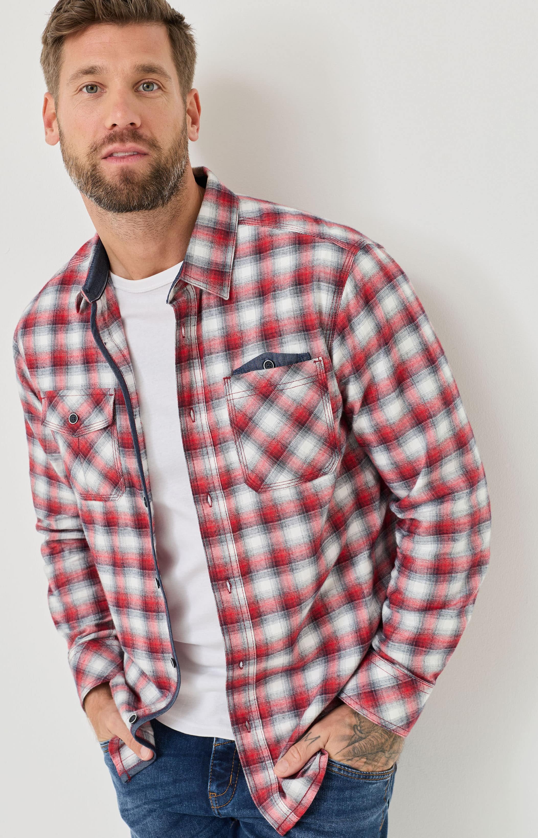 Legeres Flanellhemd mit Webkaro