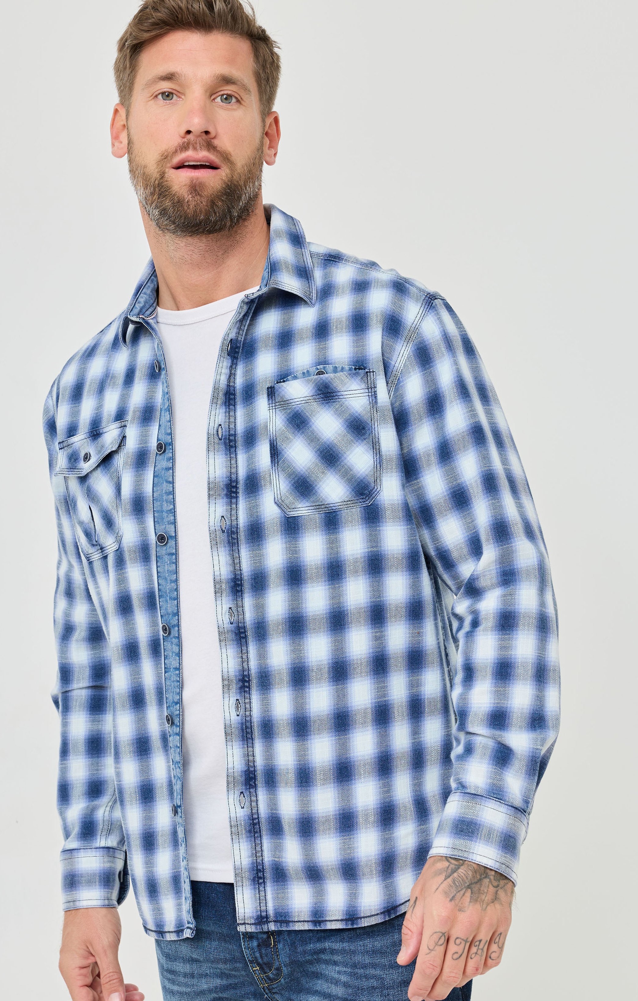 Kariertes Hemd im Demimlook