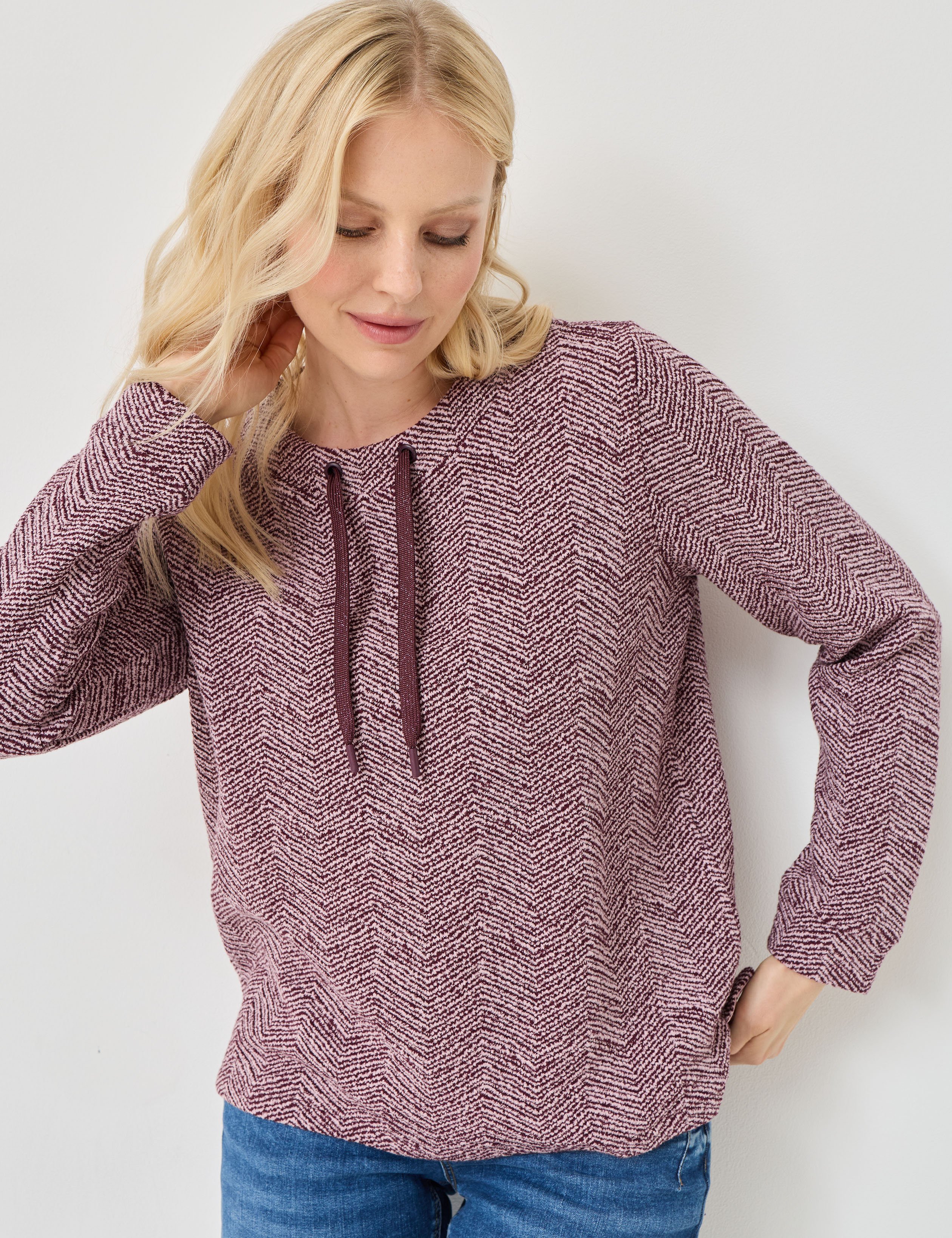 Sweat-Shirt mit Struktur & Kordel
