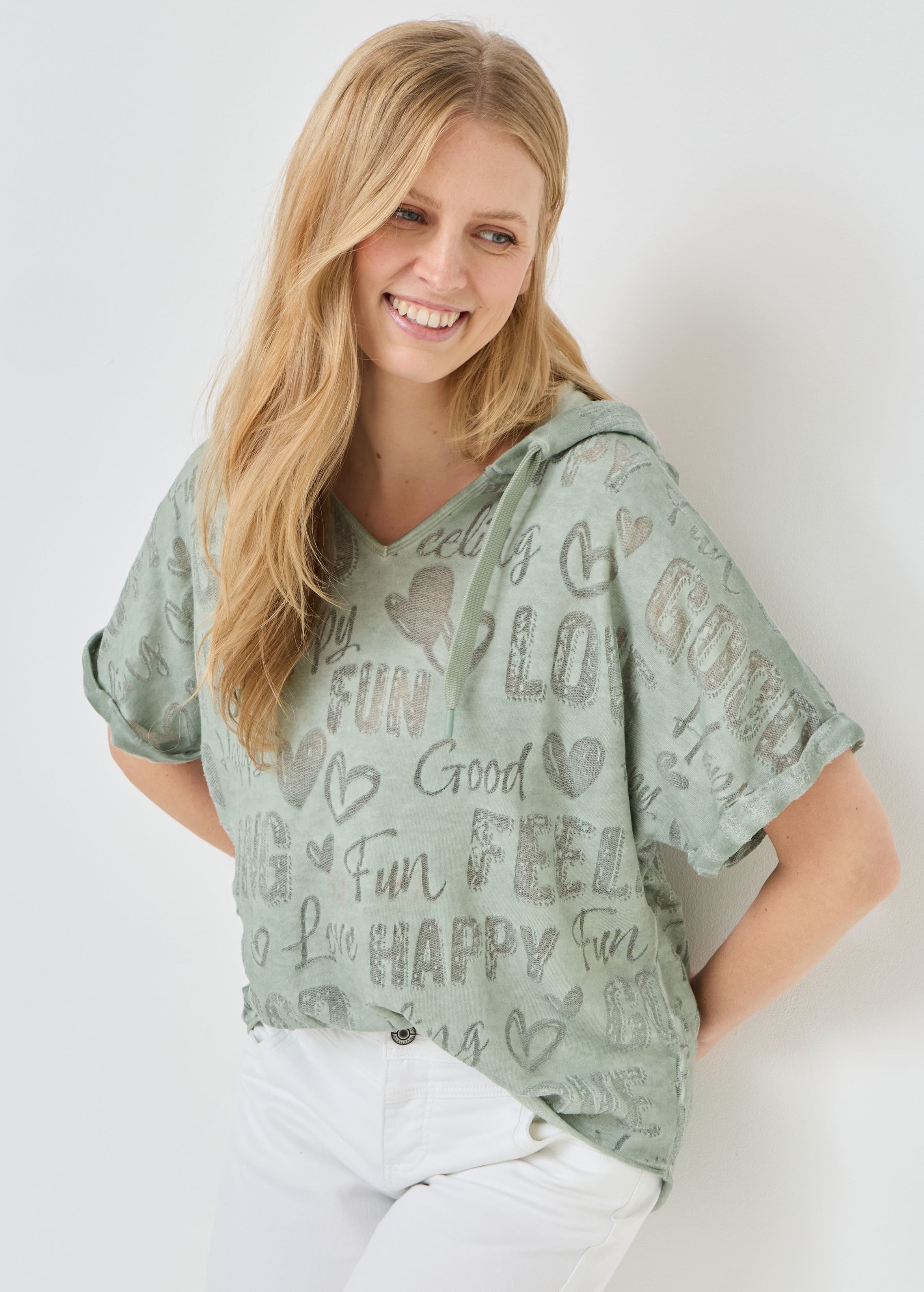 Lässiges T-Shirt, washed Look