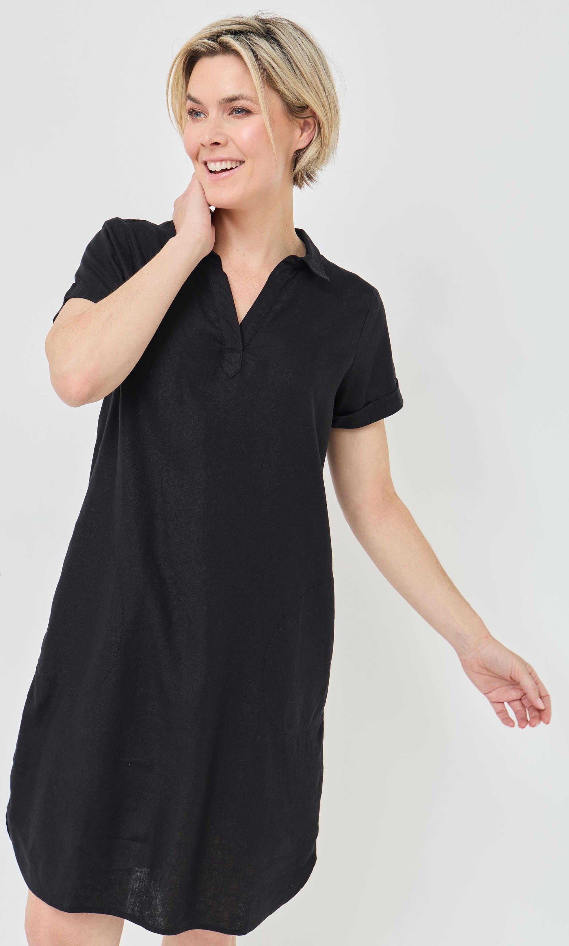 Luftiges Kleid aus Leinen-Mix