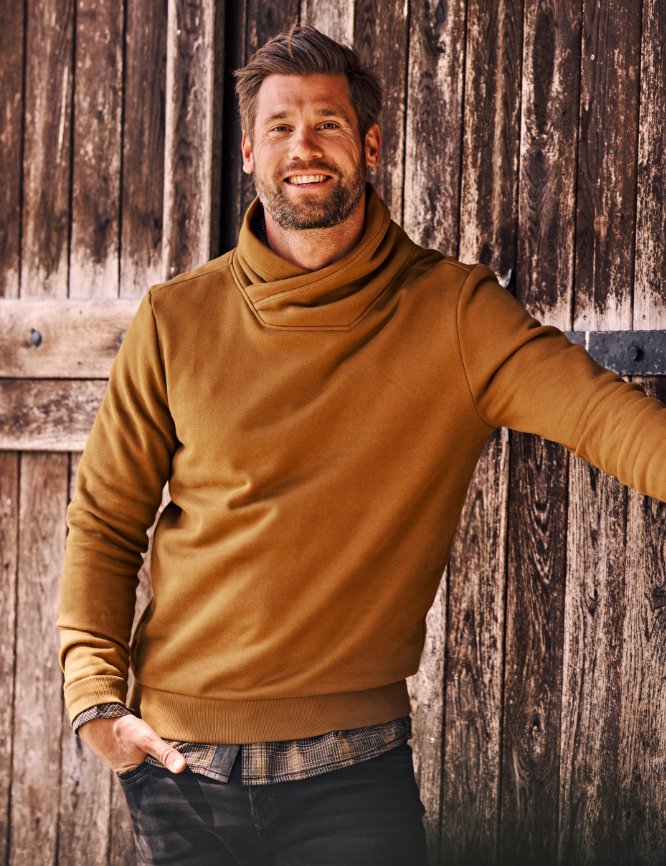 Softes Sweat mit Stehkragen