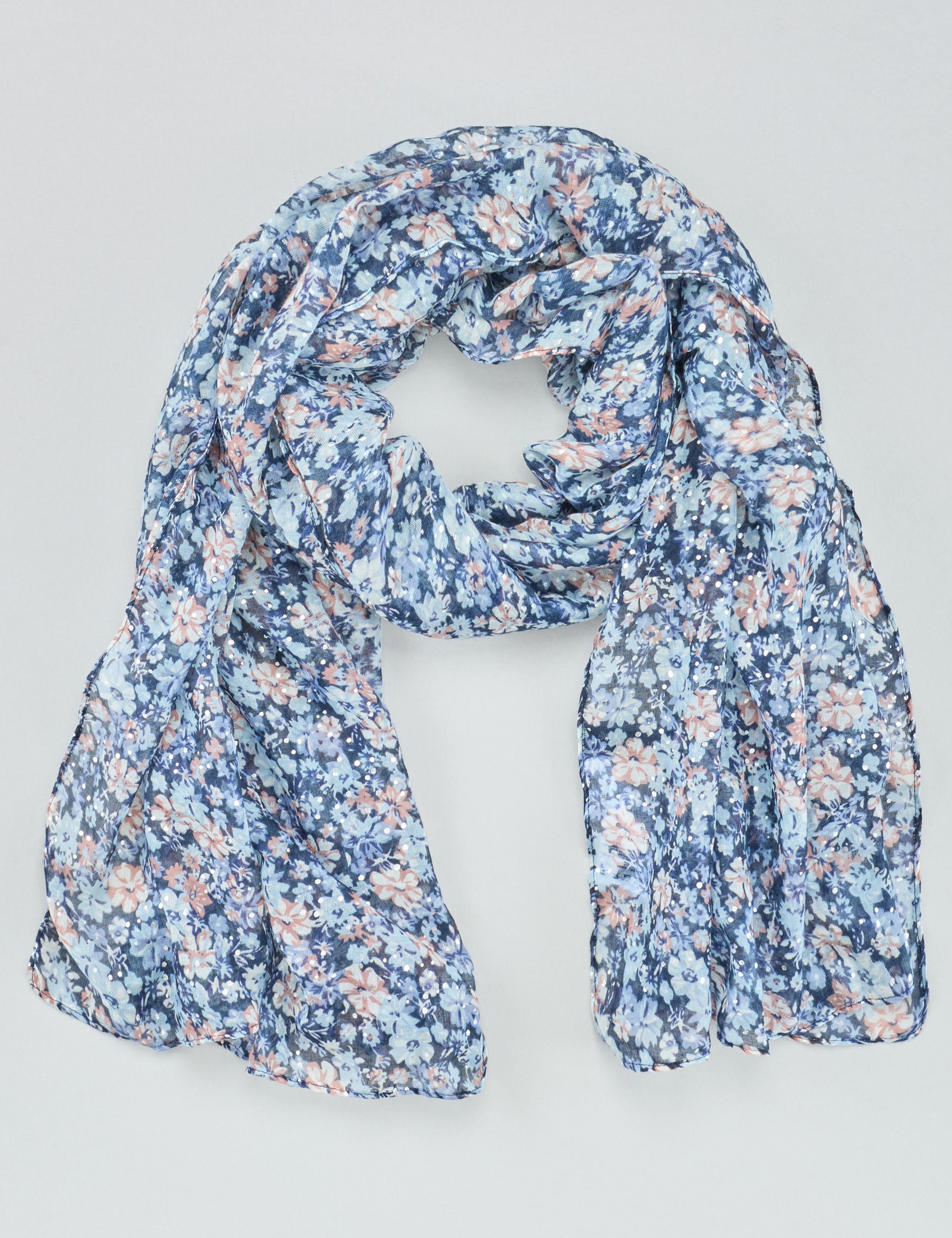 Tuch mit Blümchen & Silber-Details