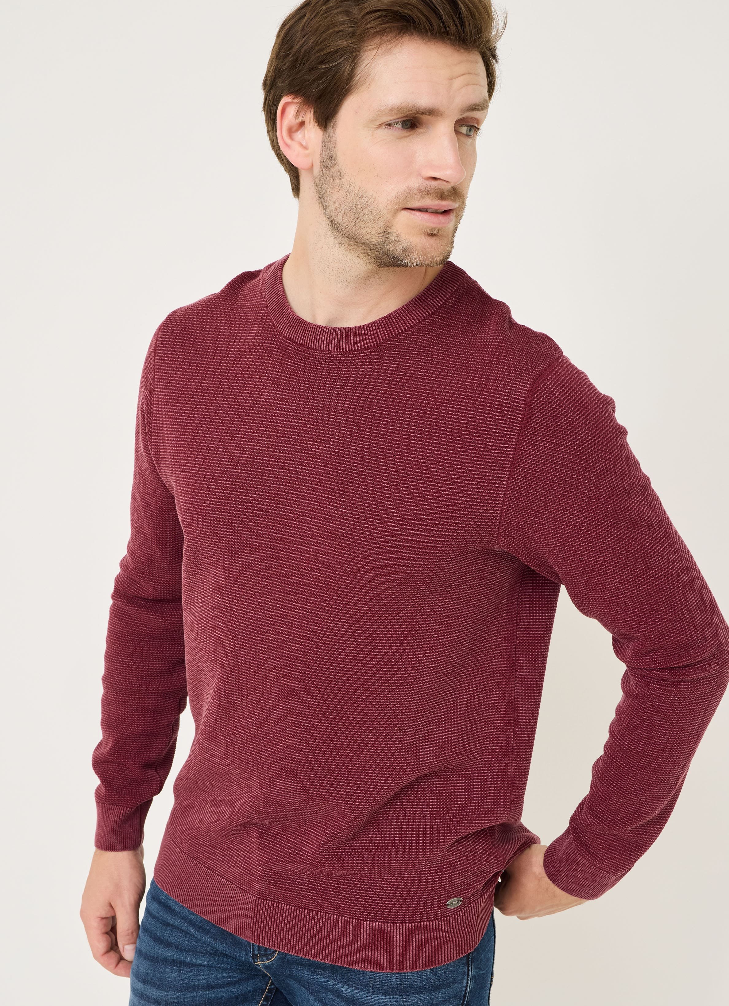 Strickpullover mit Wascheffekten