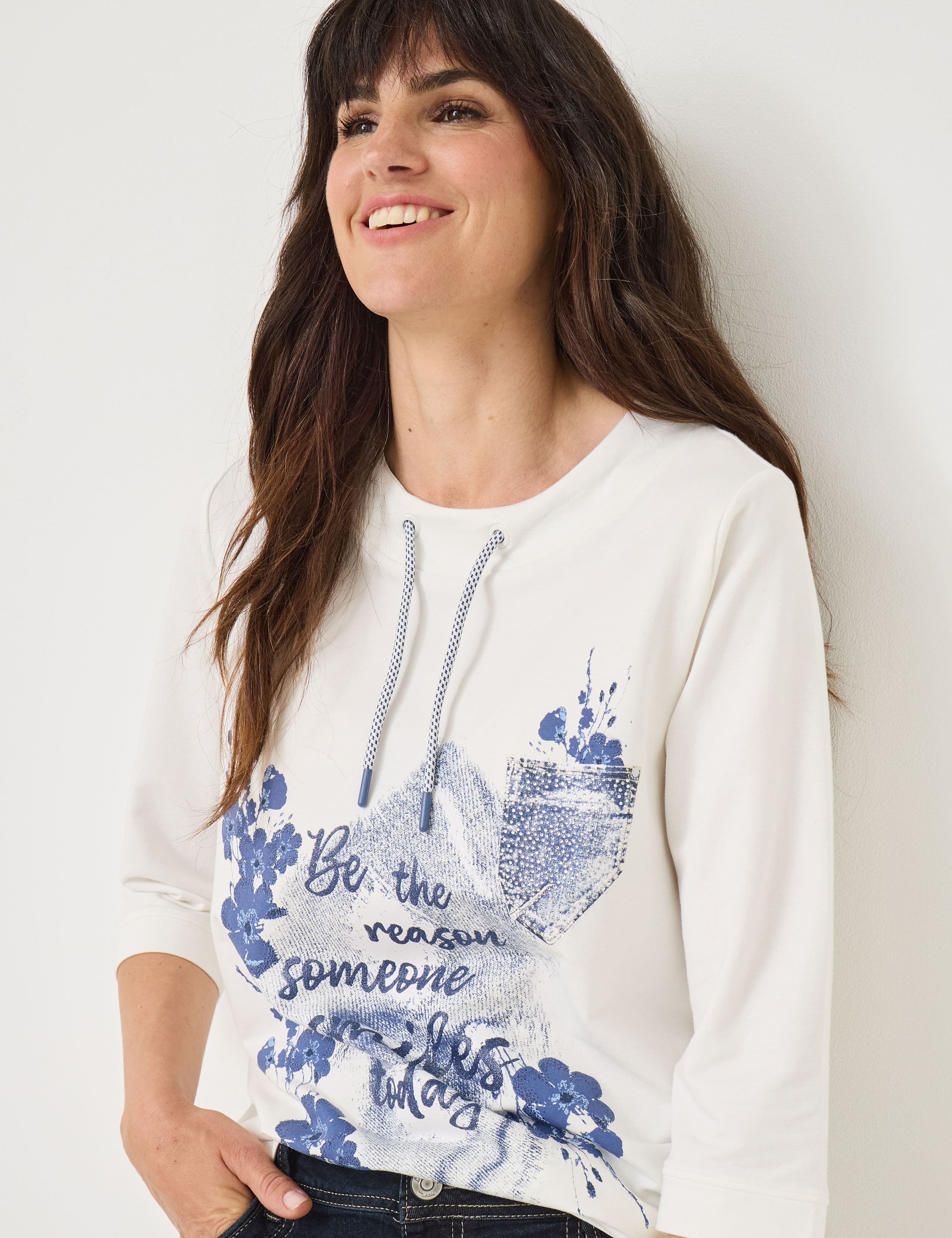 Leichtes Sweatshirt mit Front-Print