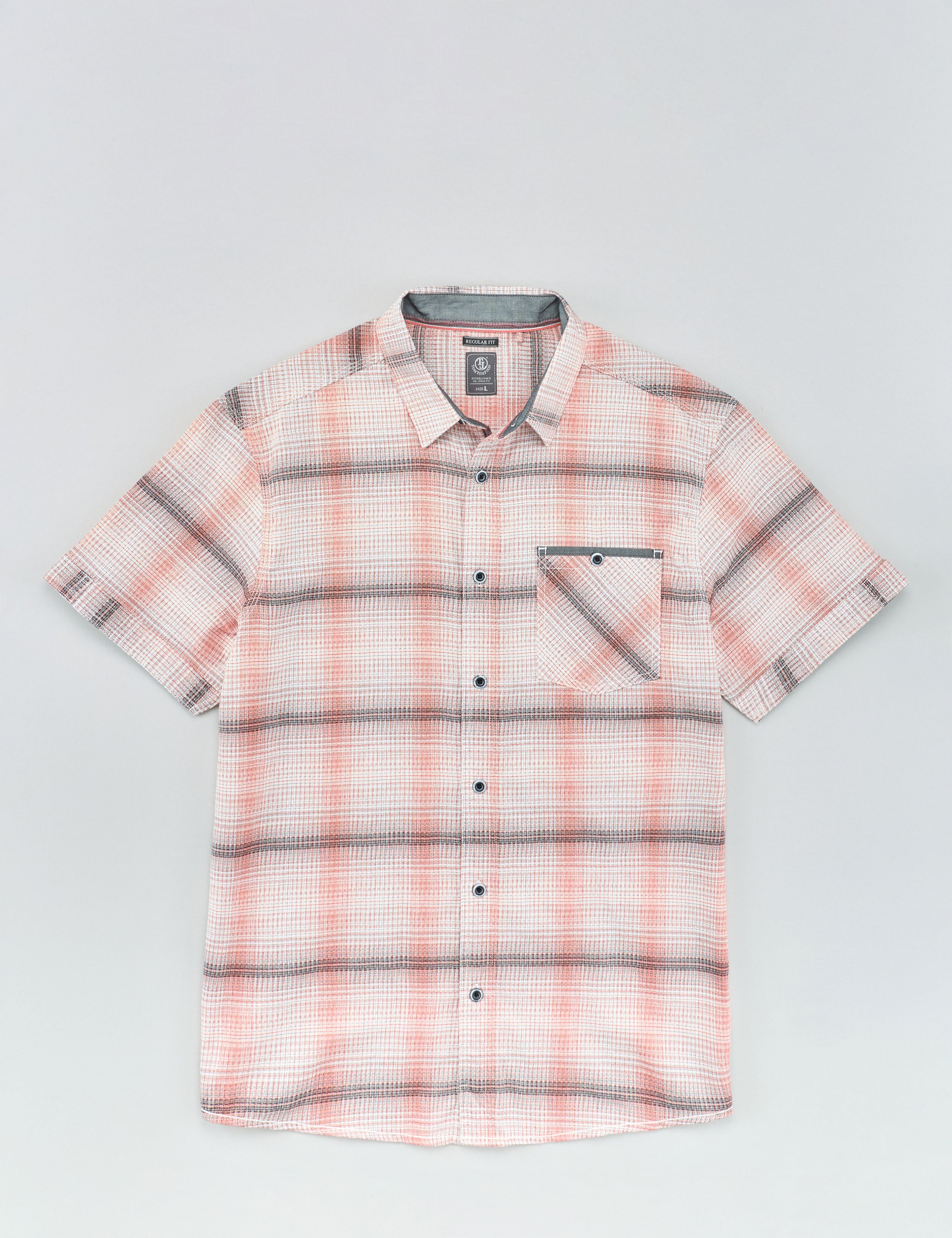 Baumwoll-Karohemd mit Brusttasche