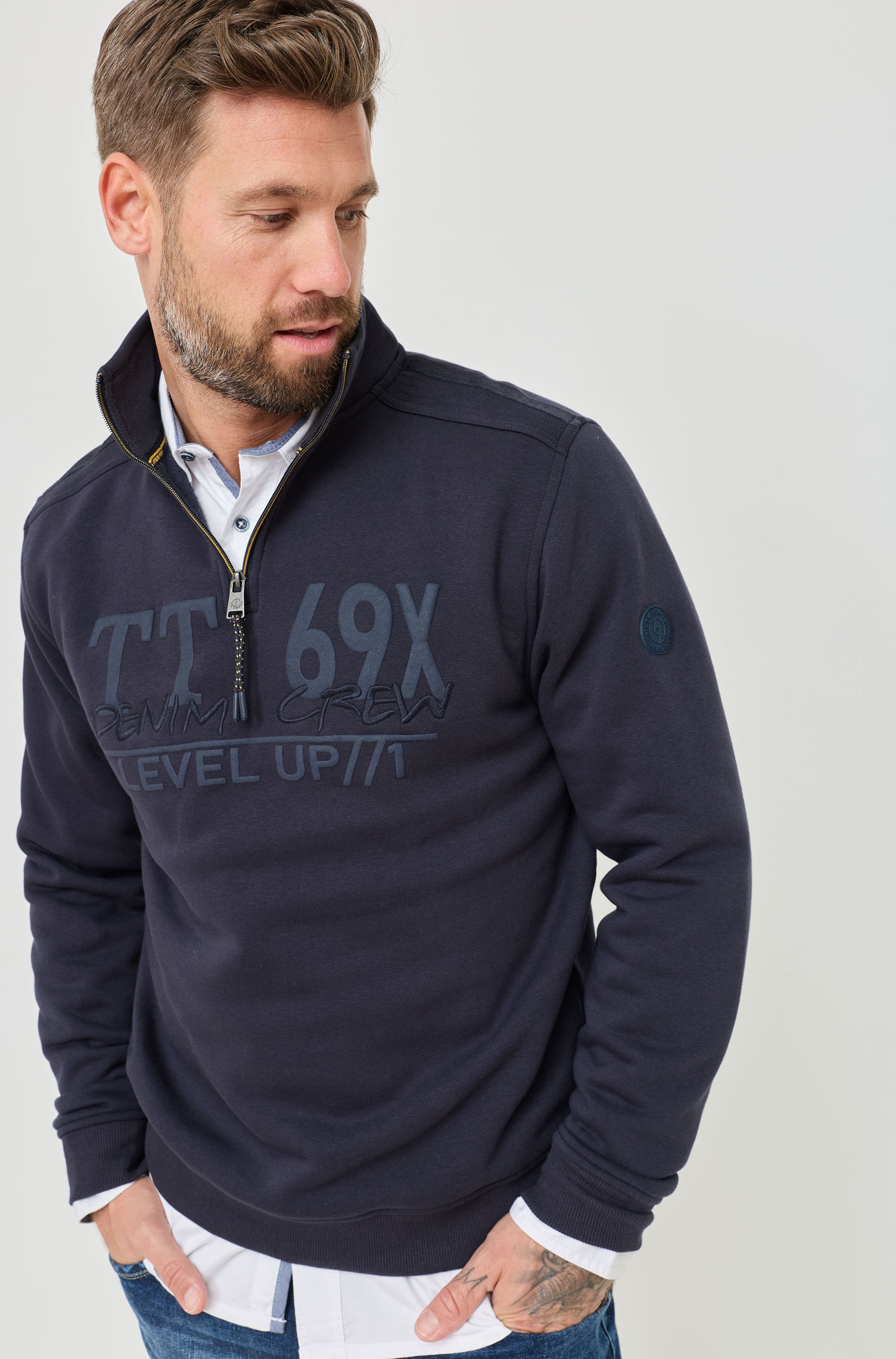 Softes Sweat-Shirt mit Stehkragen