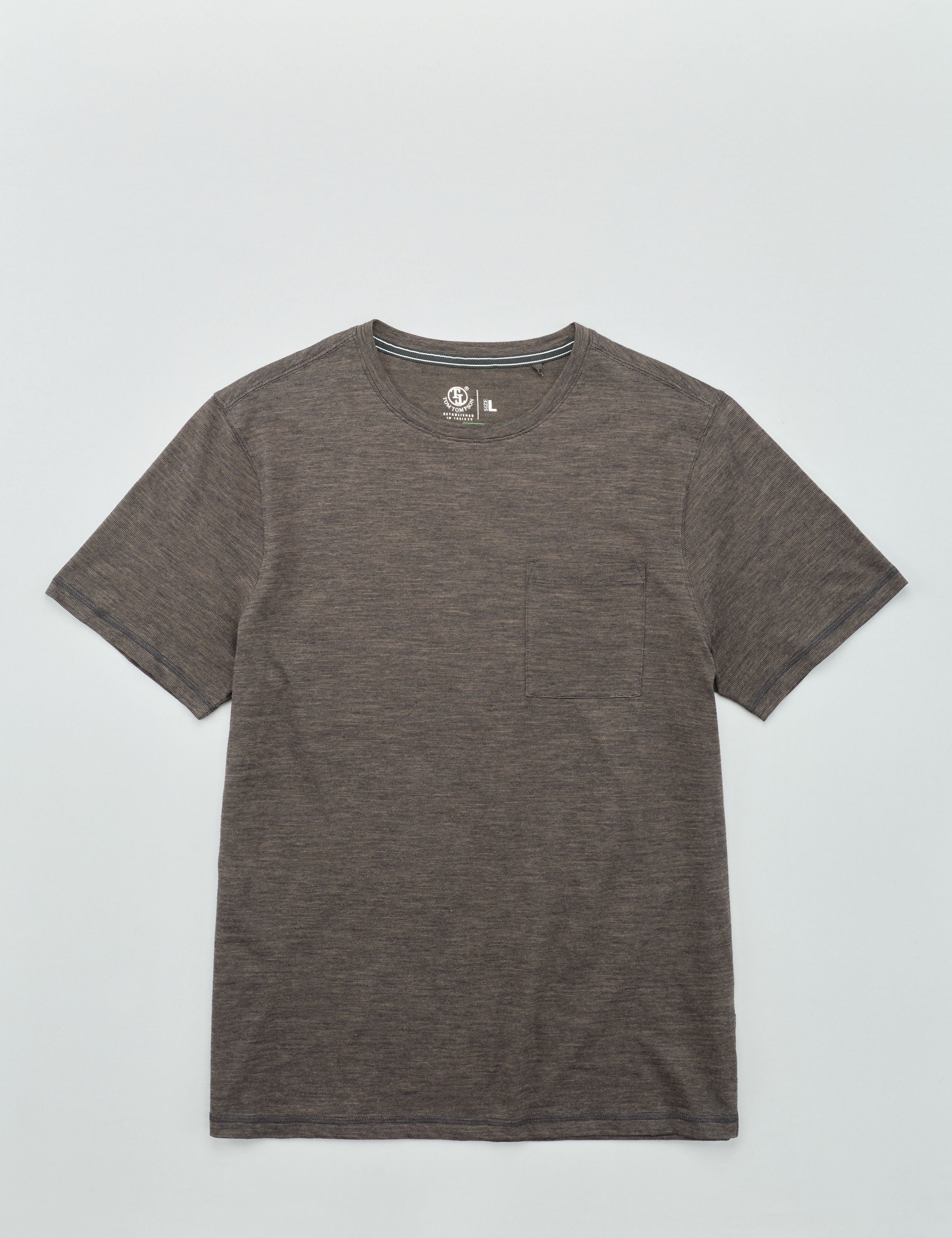 Basic T-Shirt melange, Brusttasche