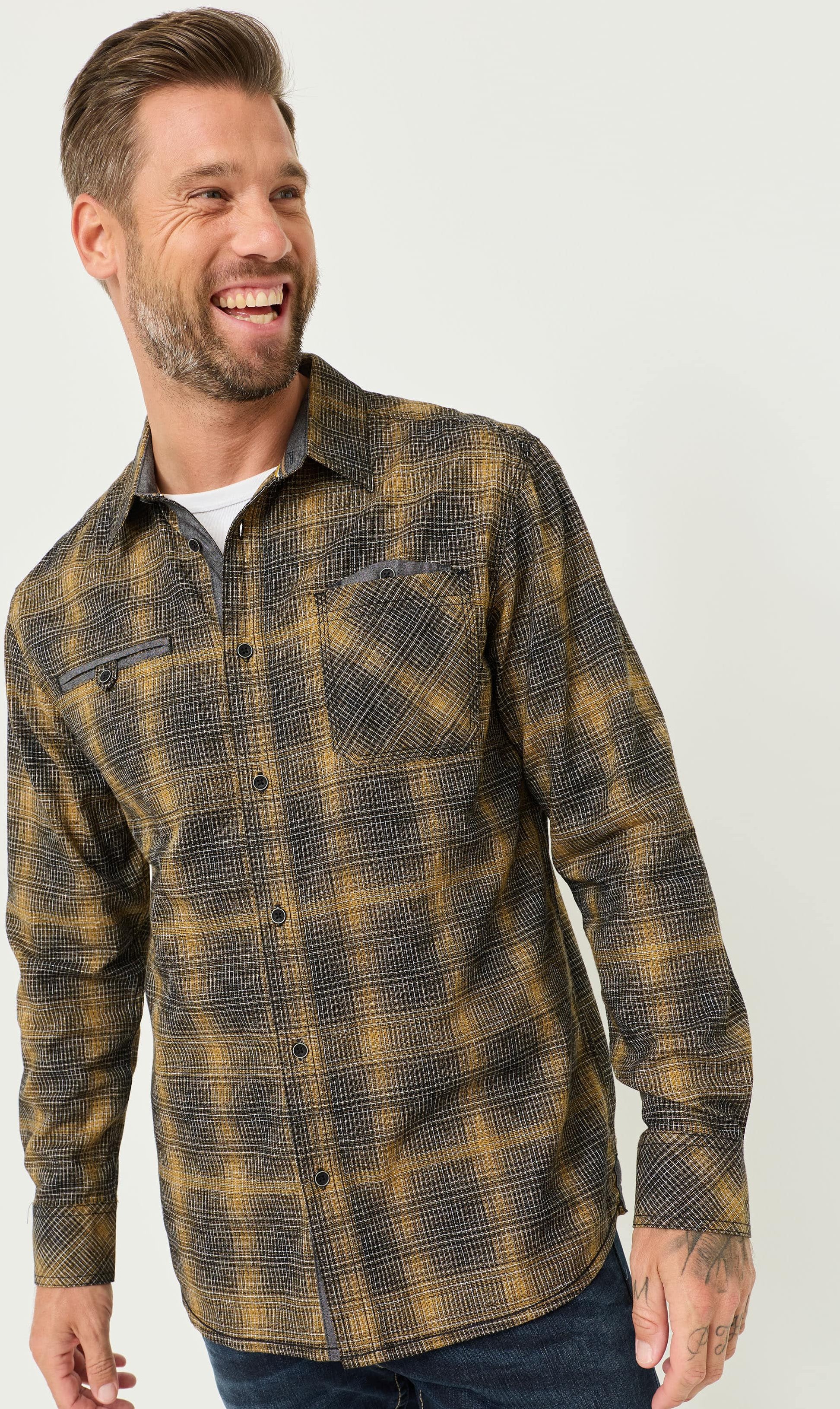 Modisches Hemd, Multicolour-Karo