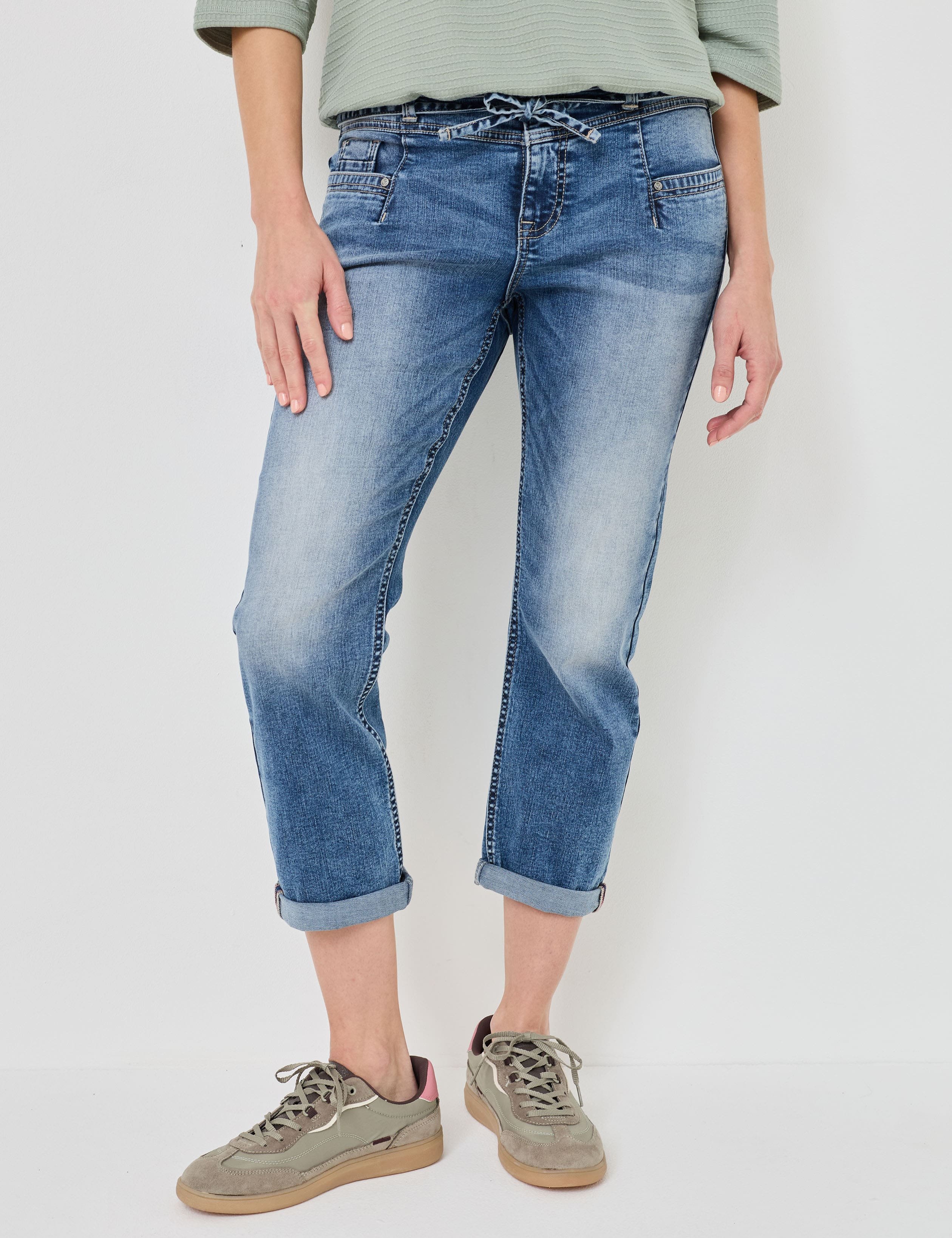 Slim Fit 7/8 Jeans mit Bändchen