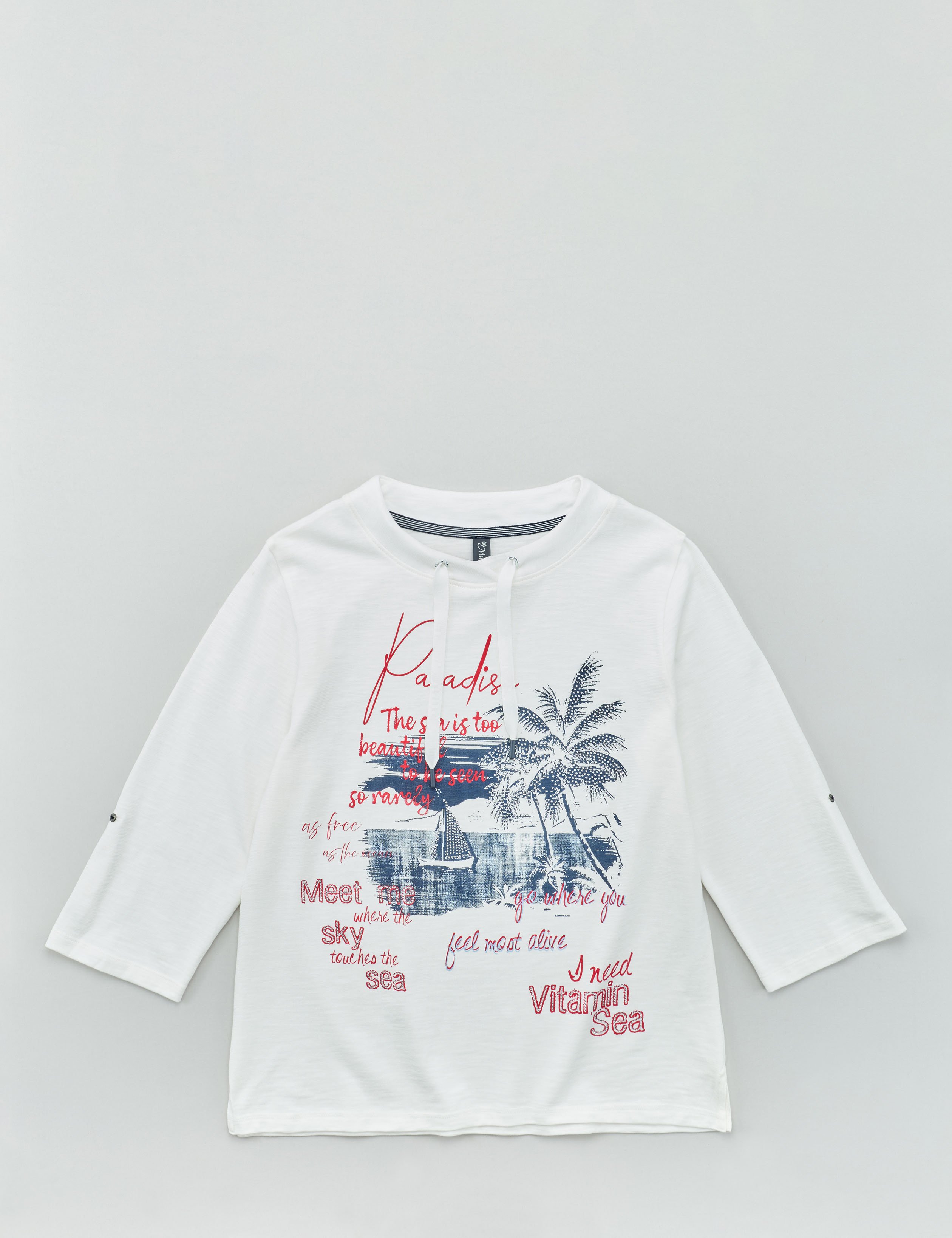 Shirt mit Palmen-Glitzer Print