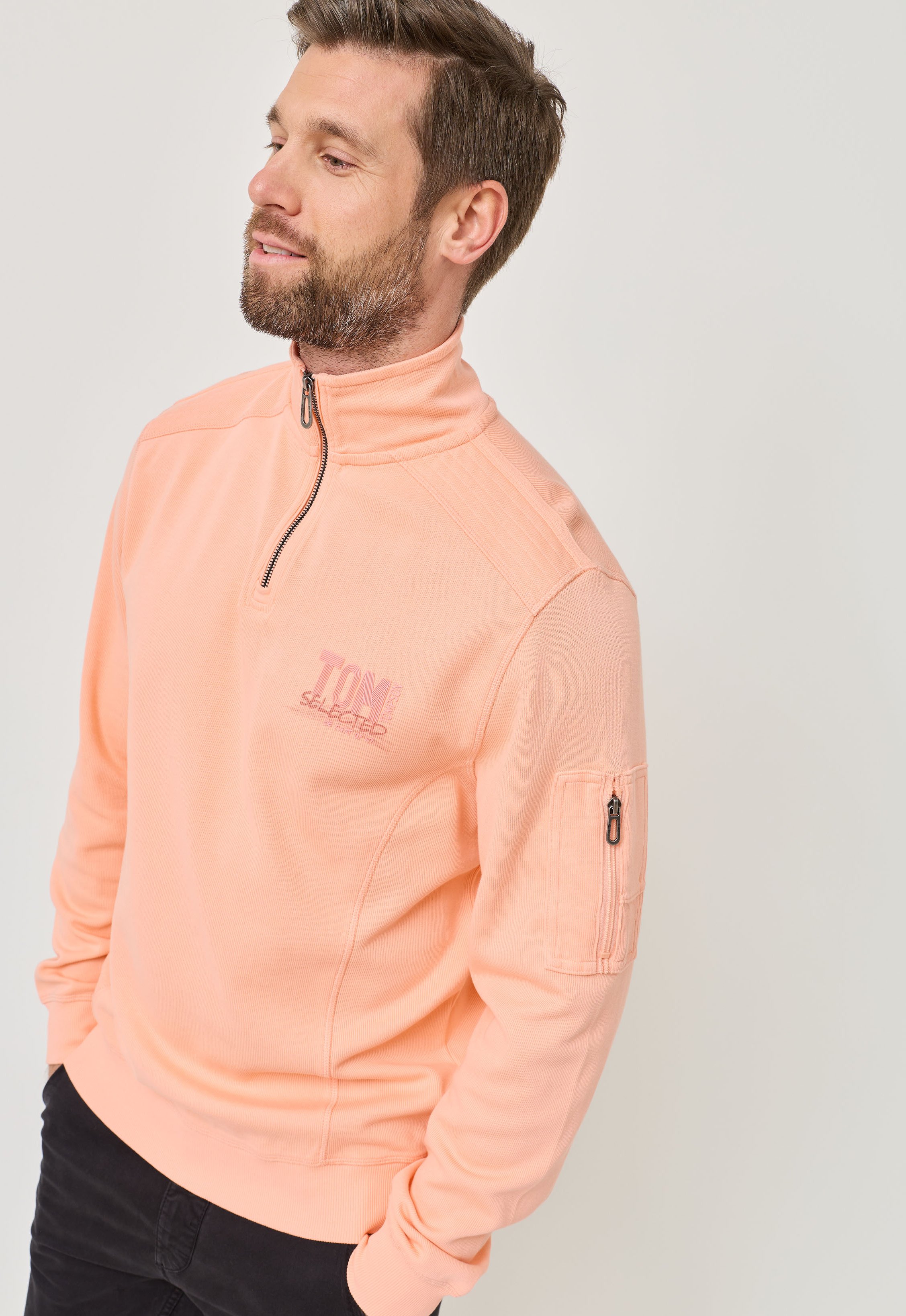 Sweatshirt mit Troyer-Kragen