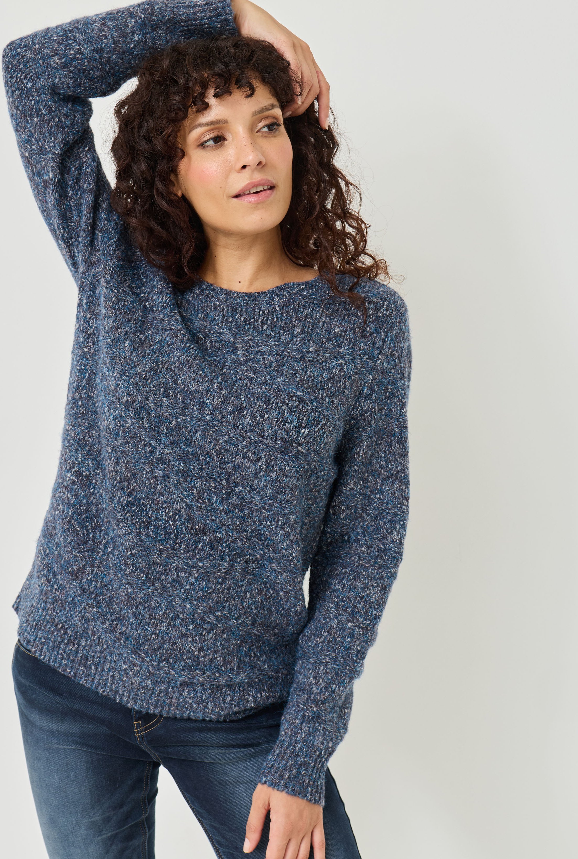 Kuschel-Pullover, Streifenstruktur